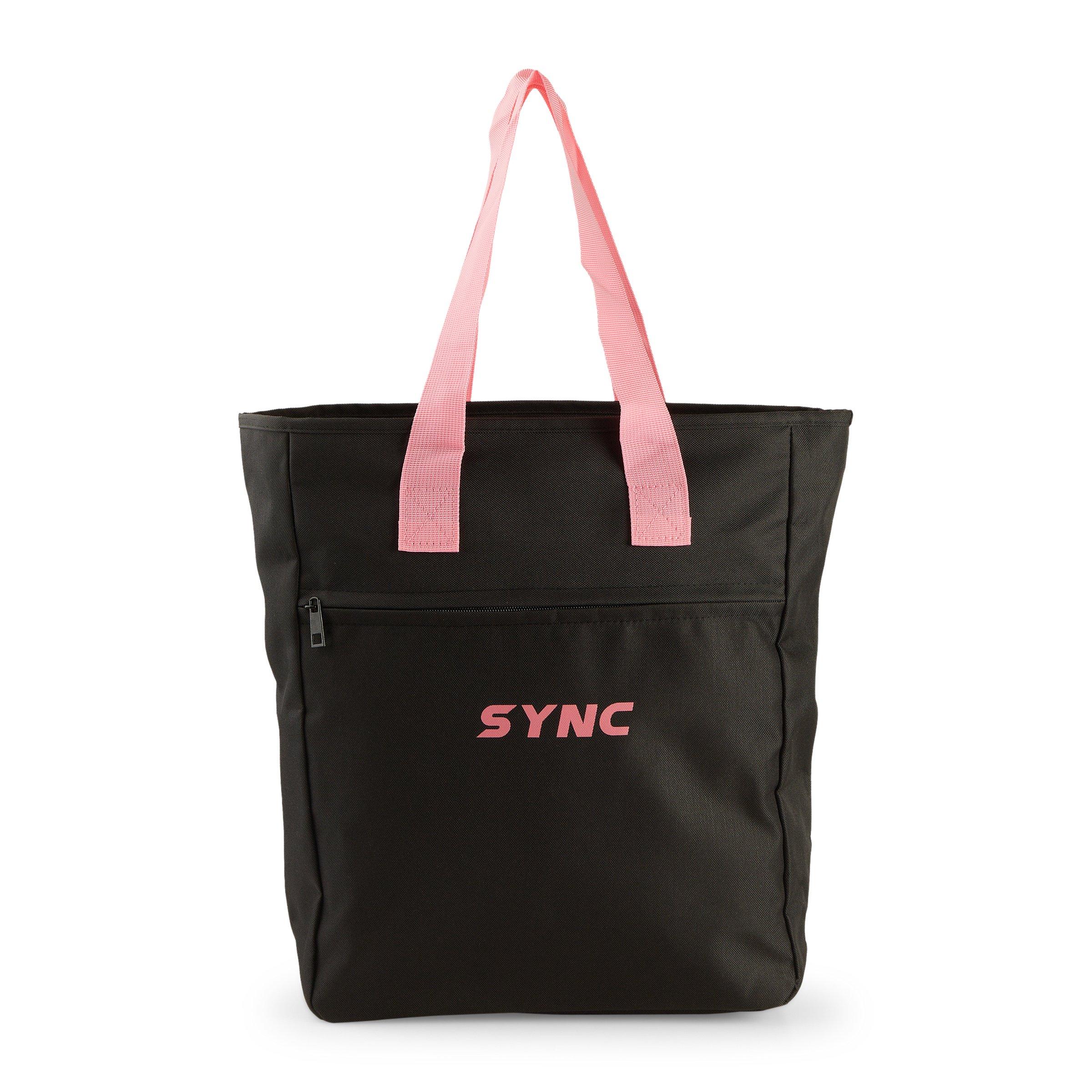 Large Black & Pink Zip Tote Bag (3238996) | Identity X Sync