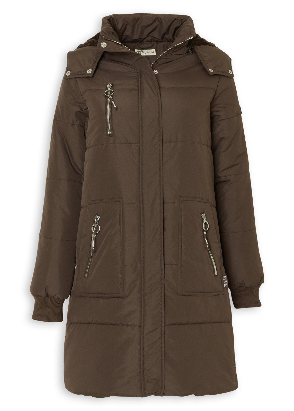 Brown Long Puffer Jacket (3239170) | Hey Betty