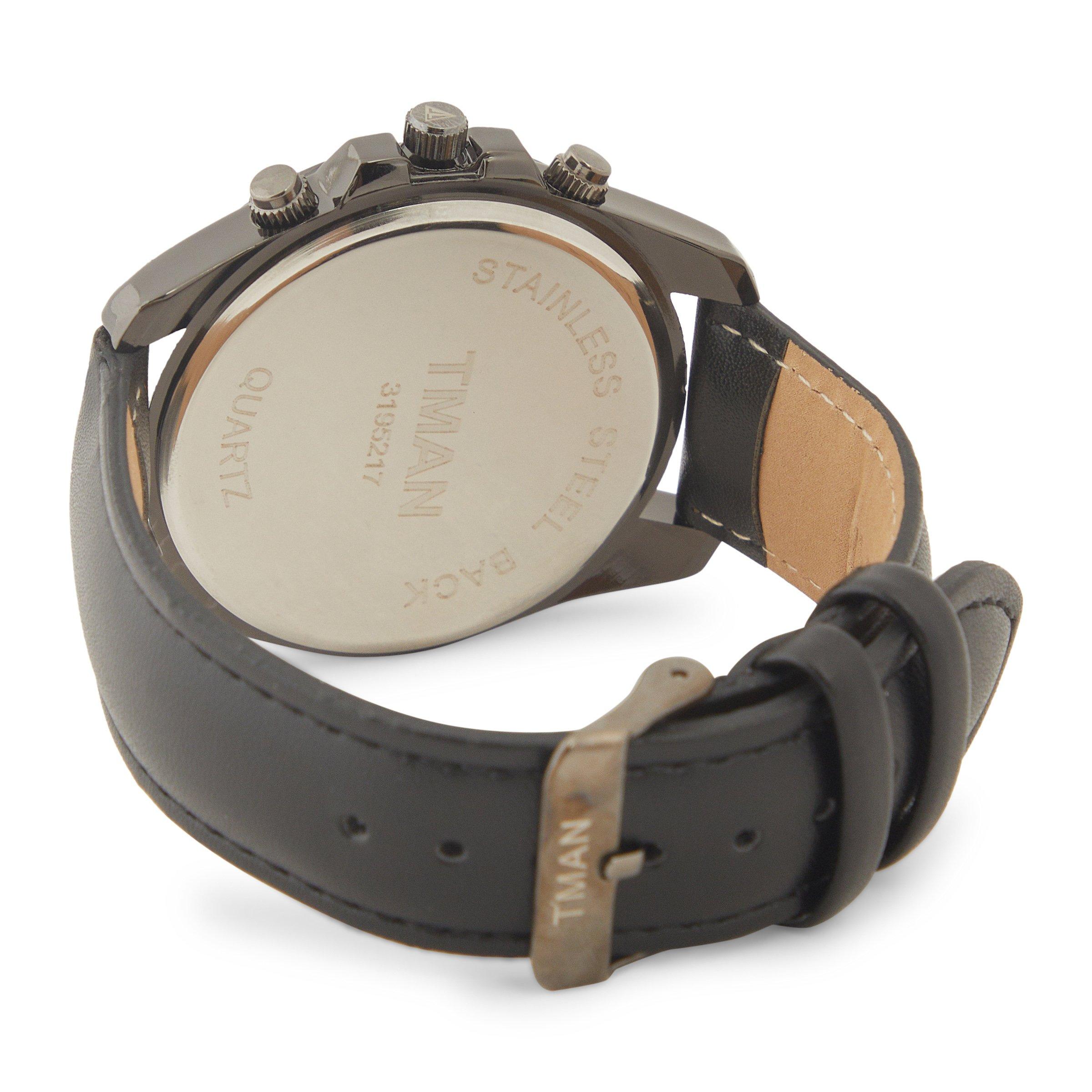 tamu  TMAN Black and Gunmetal PU Watch (3232275) | Truworths Man