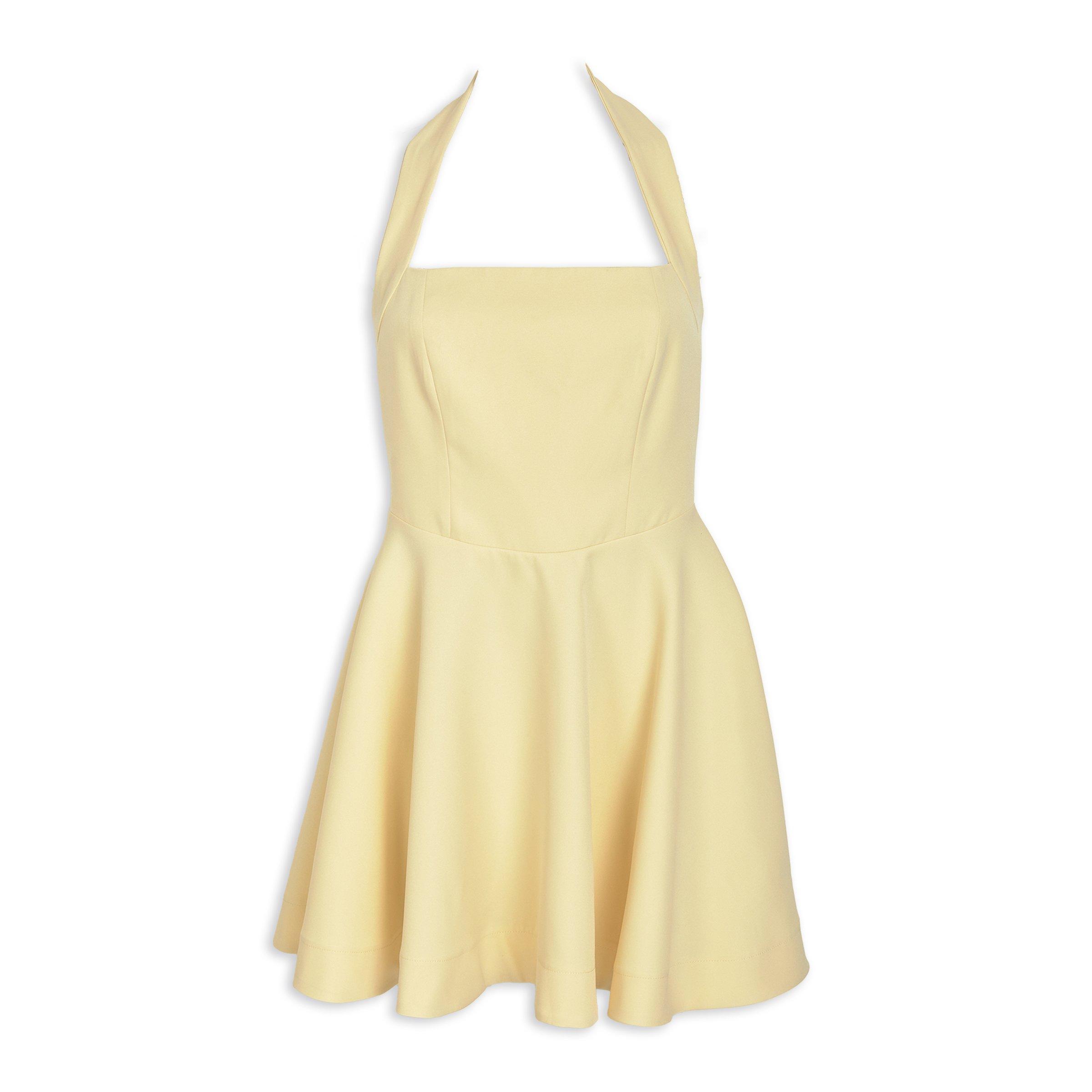 Yellow Halter Skater Dress (3239428) | Miss Friday