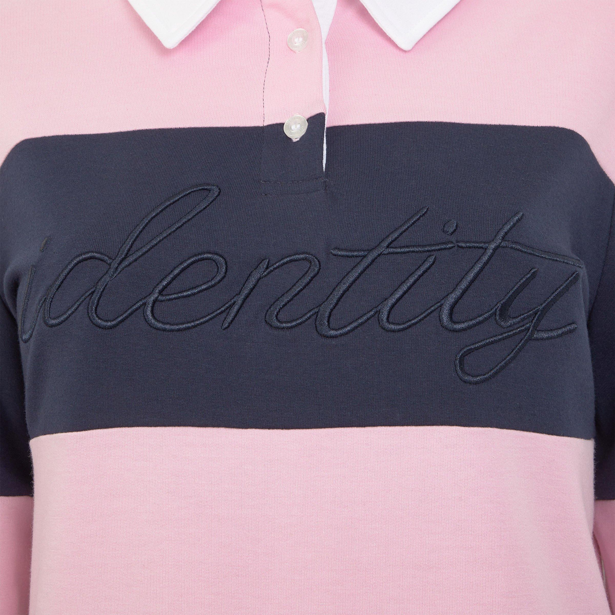 Pink and Navy Stripe Polo Tee (3239505) | Identity