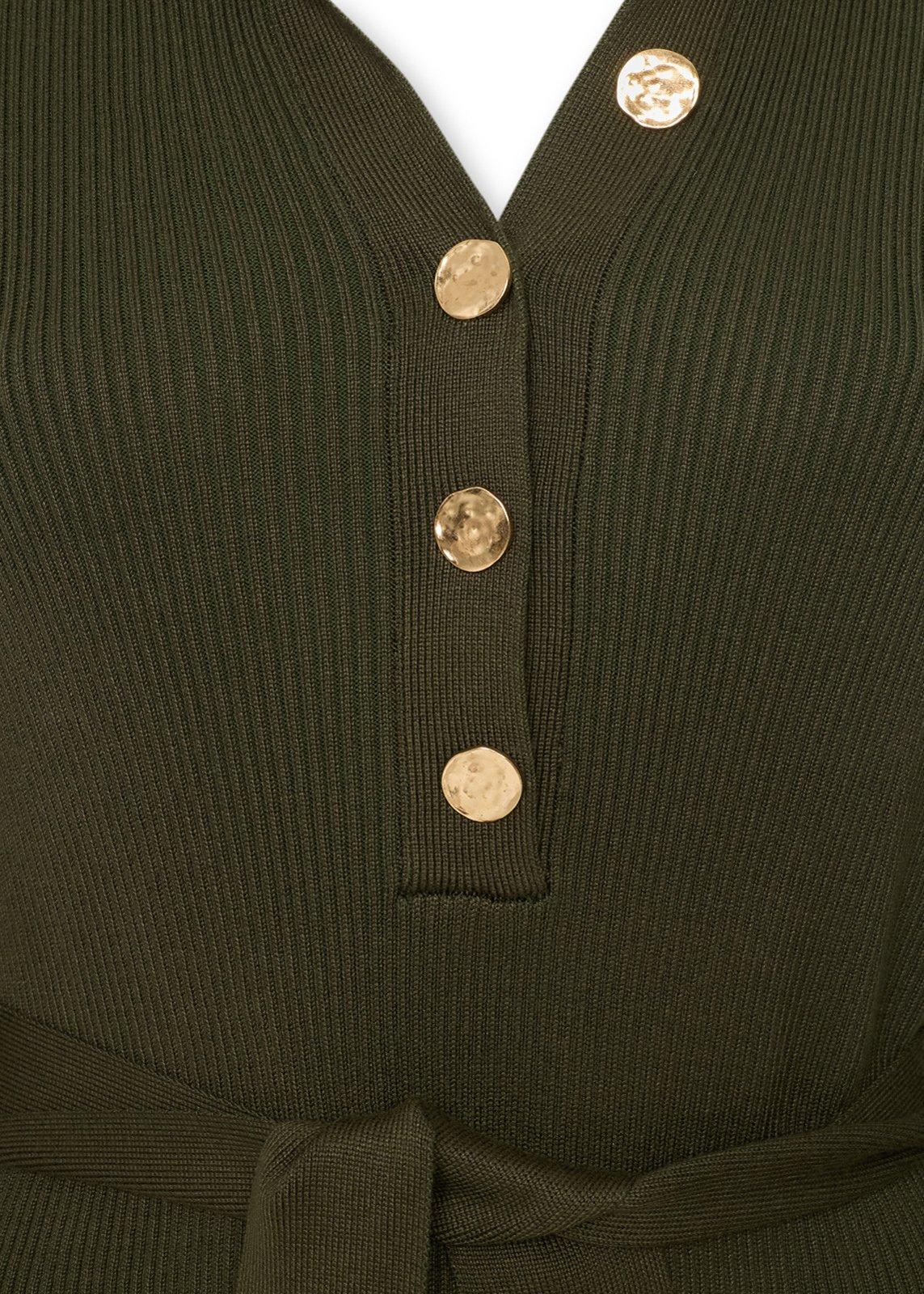 Belted Green Knitwear Dress (3239635) | Daniel Hechter