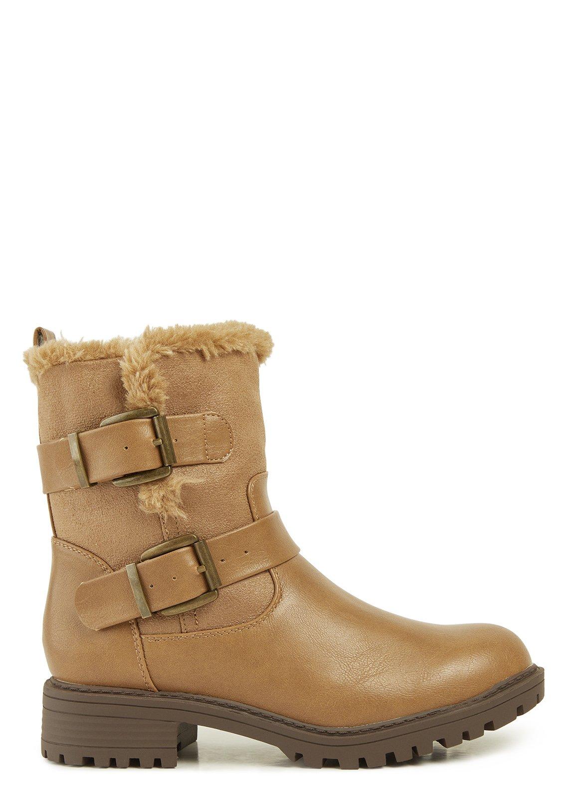 Stone Fur Trim Pull On Boots (3239652) | Truworths