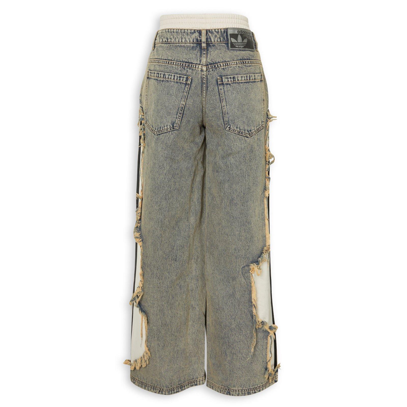 adidas Women’s Adilenium Denim Pants Clothing - ADILENIUM 5.0 DECONSTRUCTED DENIM PANTS - Brown