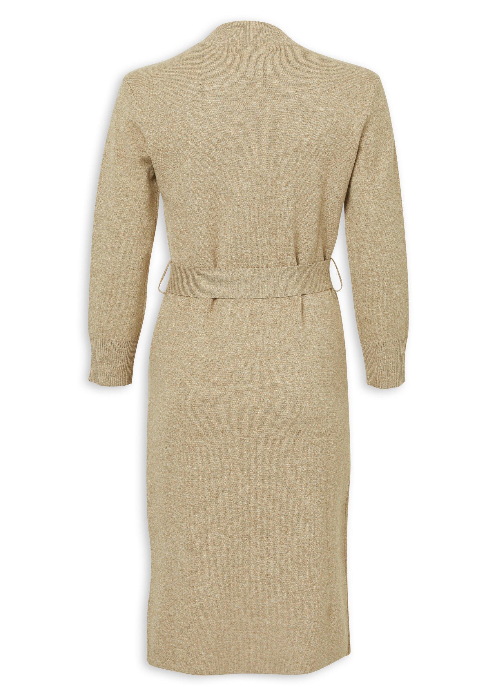 Beige Belted Knit Midi Dress (3239761) | Daniel Hechter