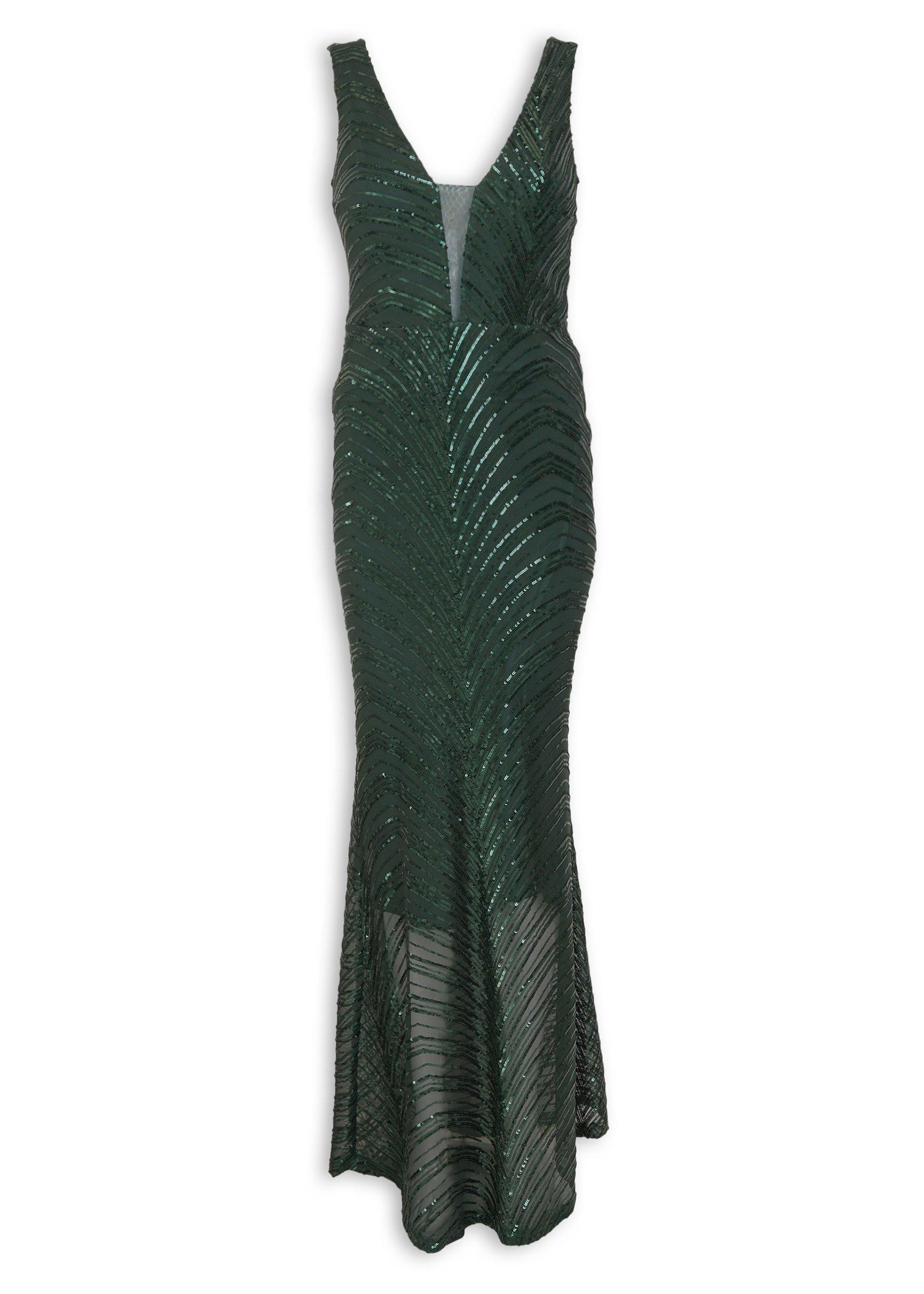 Emerald Green Sequin Mermaid Maxi Dress (3239834)