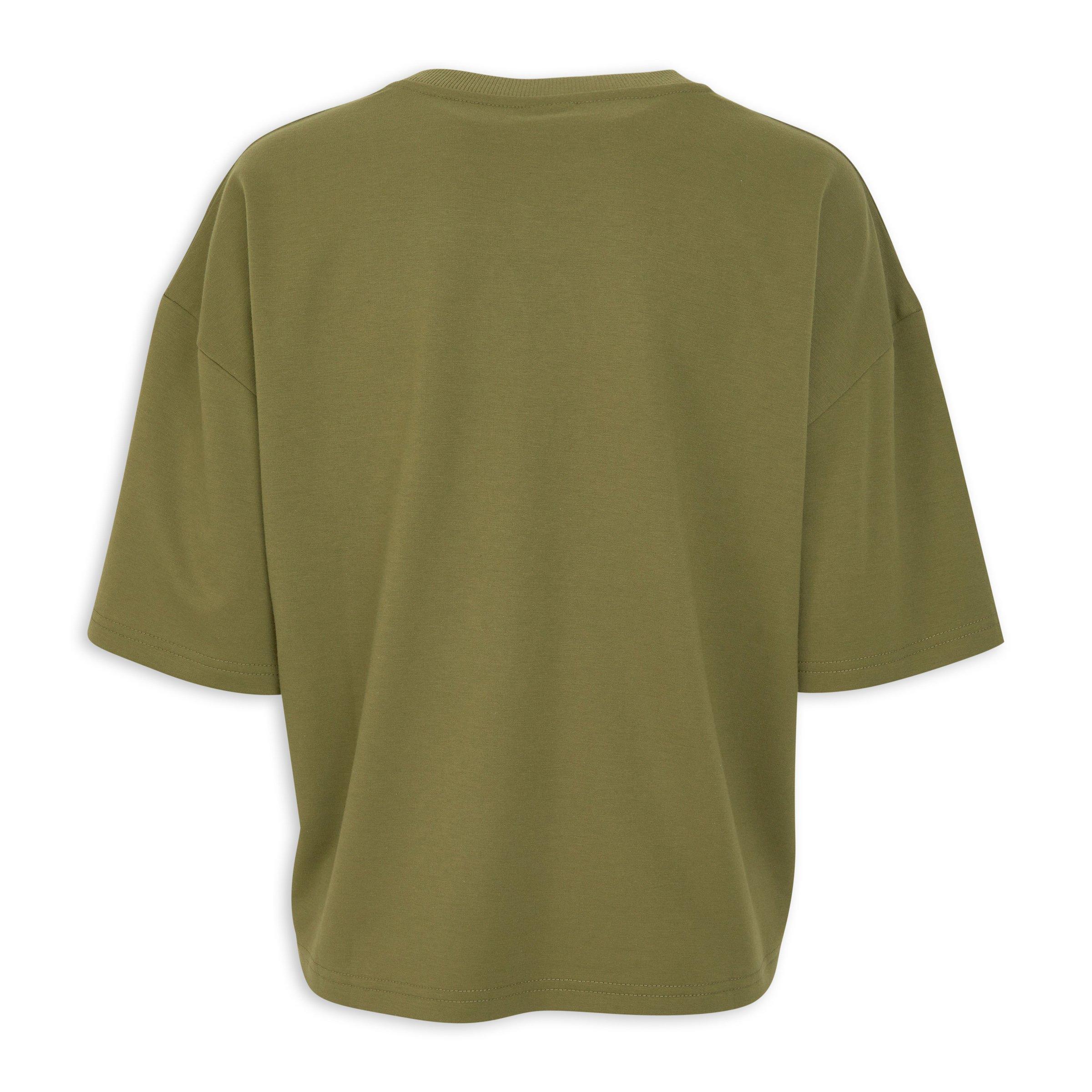 Olive Green Graphic T-Shirt (3240238) | Identity