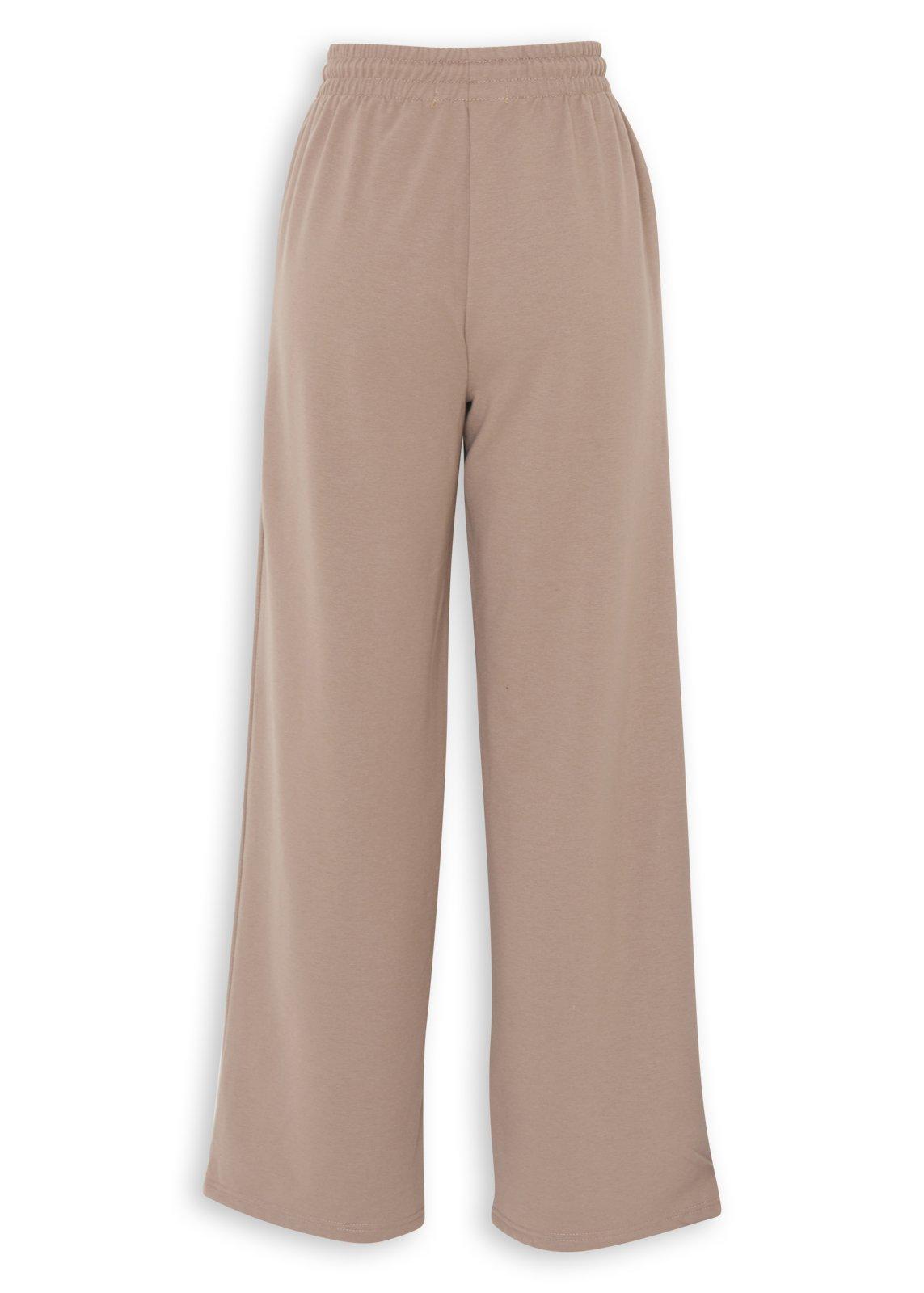 Beige & Black Wide Leg Sweat Pants (3240325) | Ginger Mary
