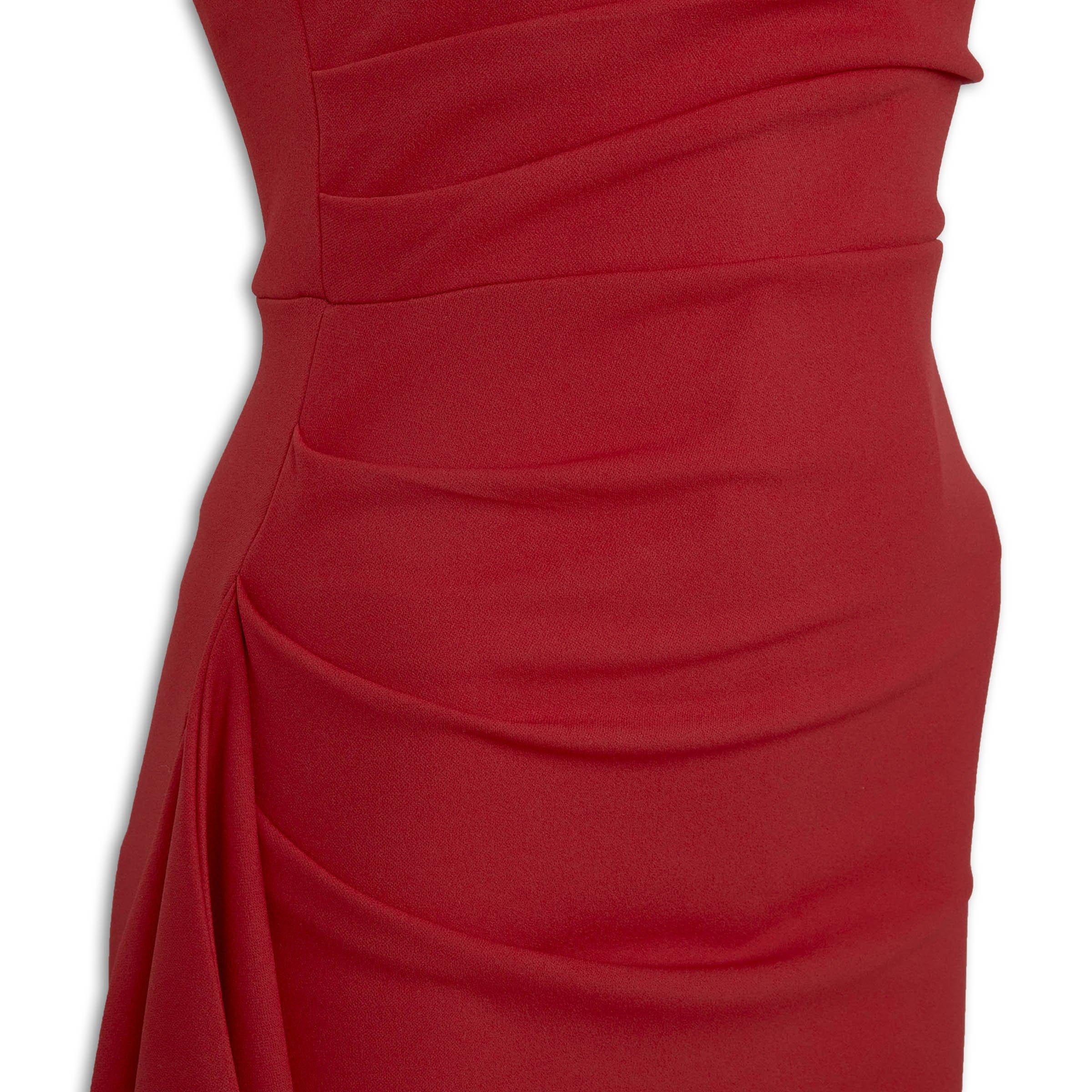 sachin and babi light blue dress Red One Shoulder Ruffle Detail Maxi Dress