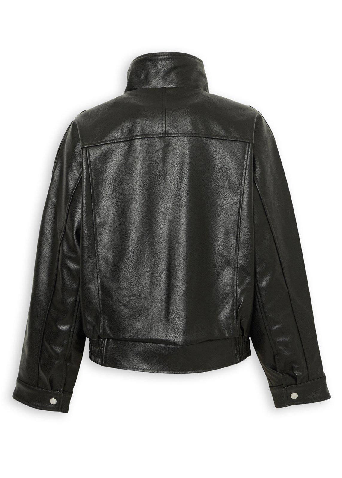 Black Pleather Funnel Bomber Jackets (3240880) | OUTBACK RED