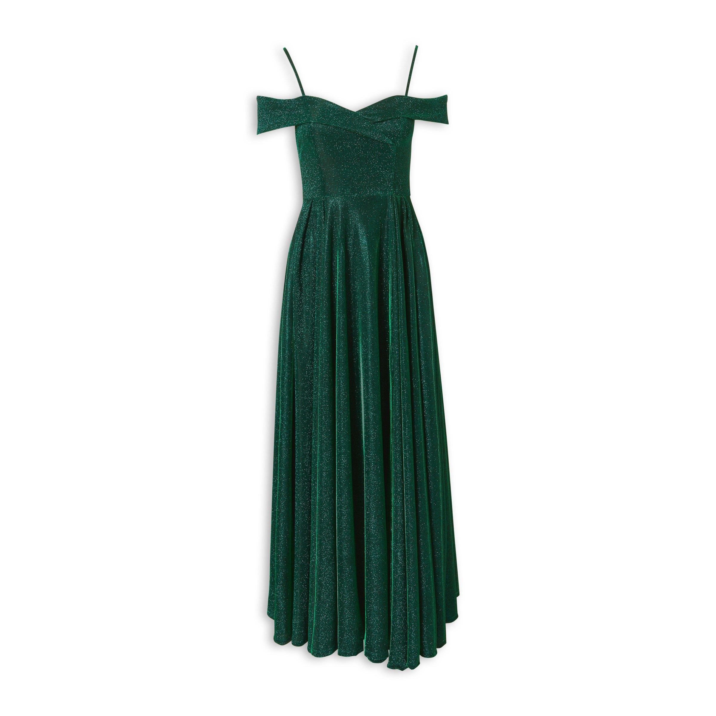 Emerald Sparkle Bardot Dress (3240900) | RSVP