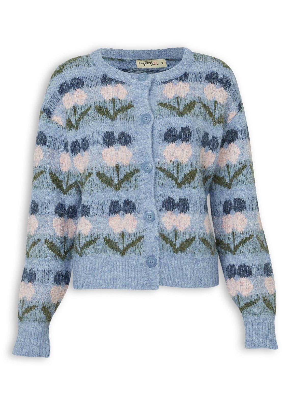 Blue Floral Button Cardigan (3241107) | Hey Betty