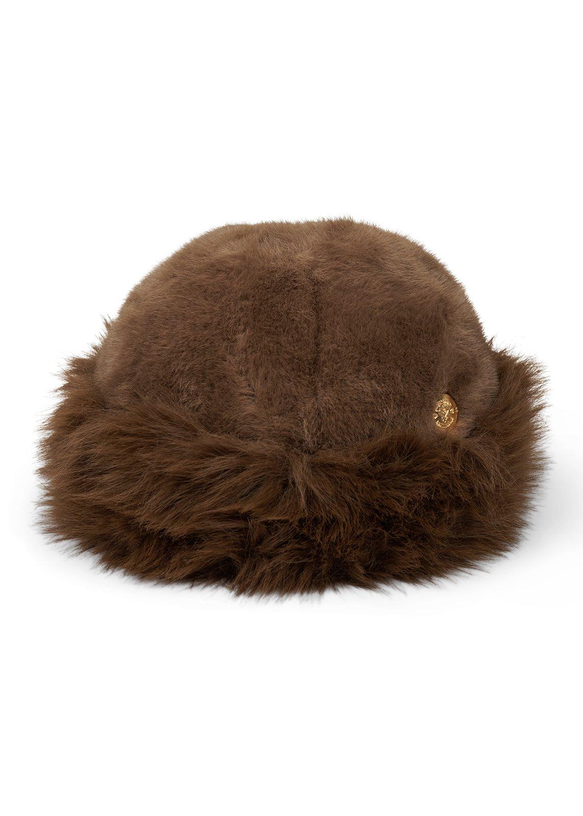 Brown Faux Fur Pull On Box Hat (3241286) | Ginger Mary