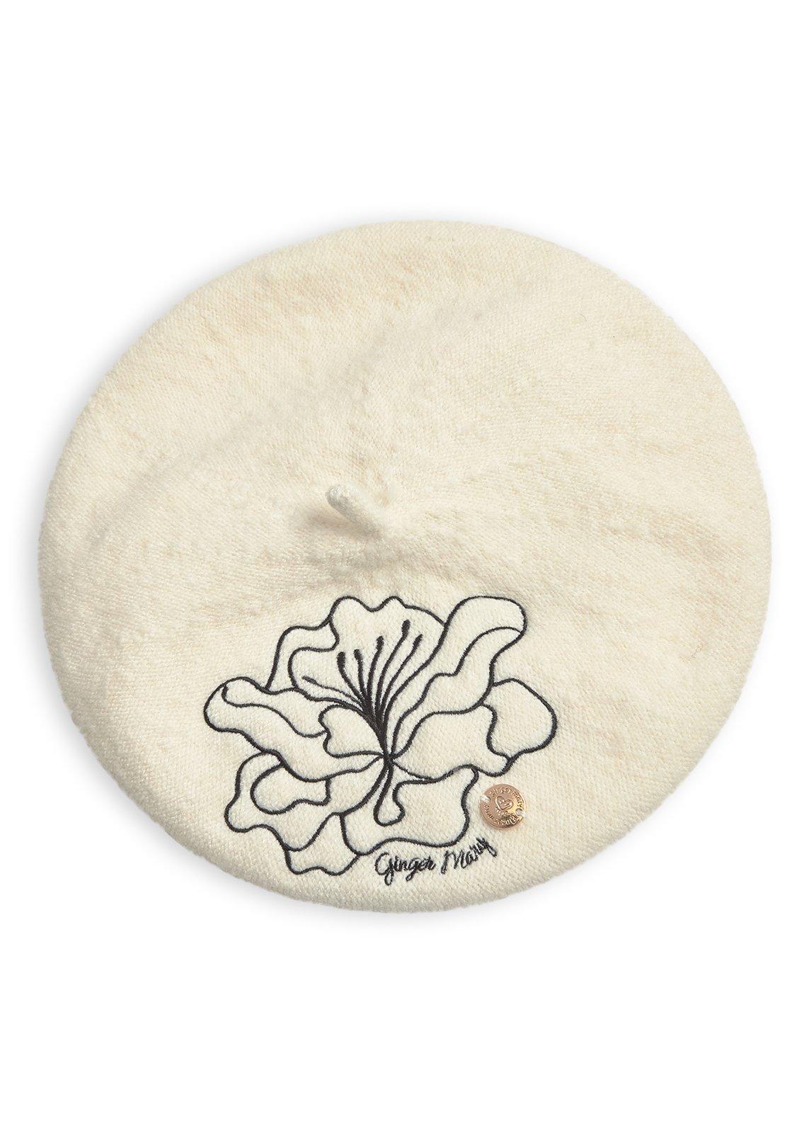 Cream Printed Felt Beret (3241288) | Ginger Mary