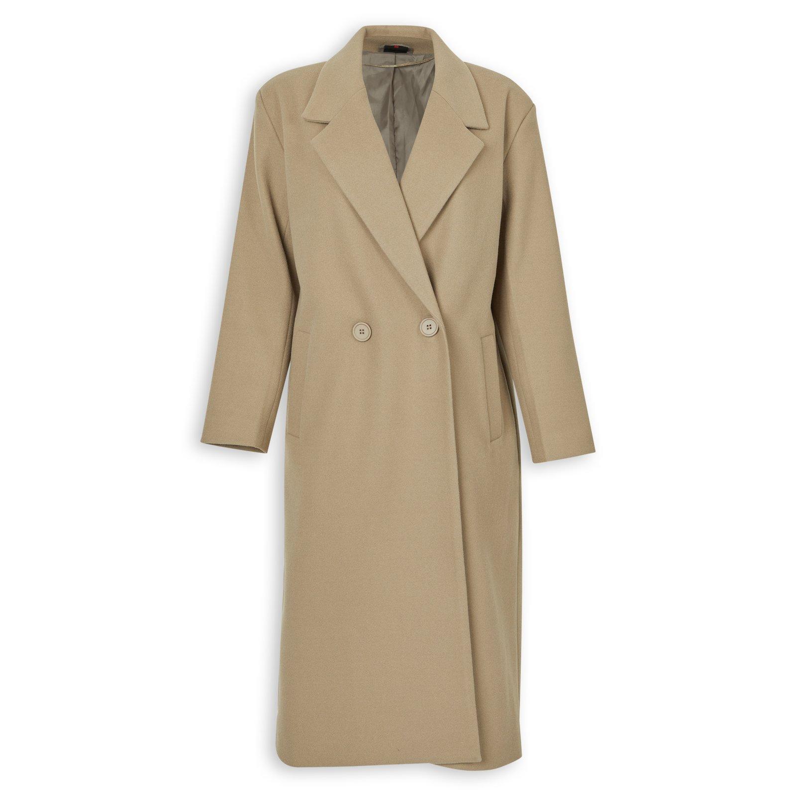 Beige Longer Length Coat (3241328) | Identity