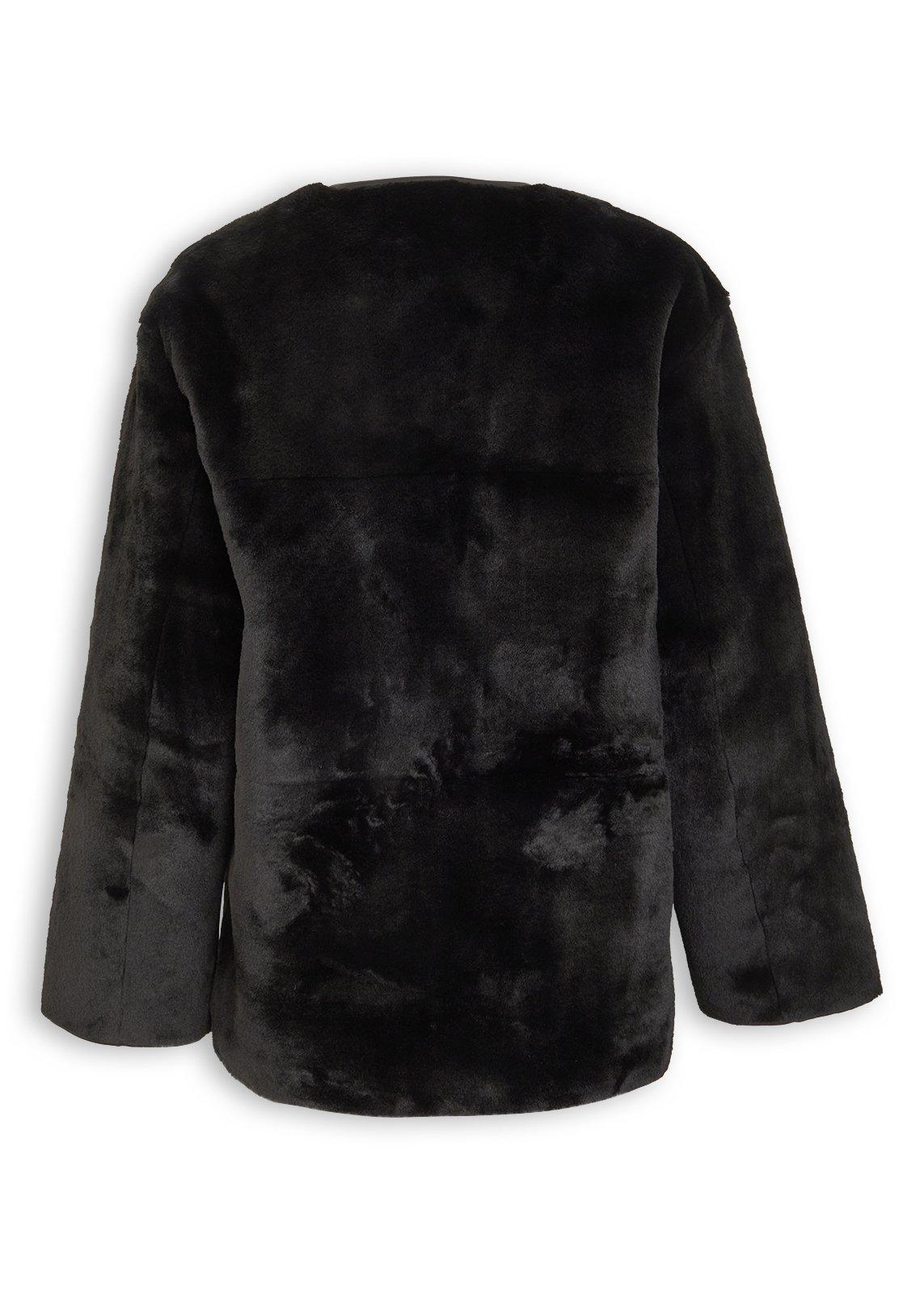 Black Bonded Faux Fur Shacket Jacket (3241447) | Truworths