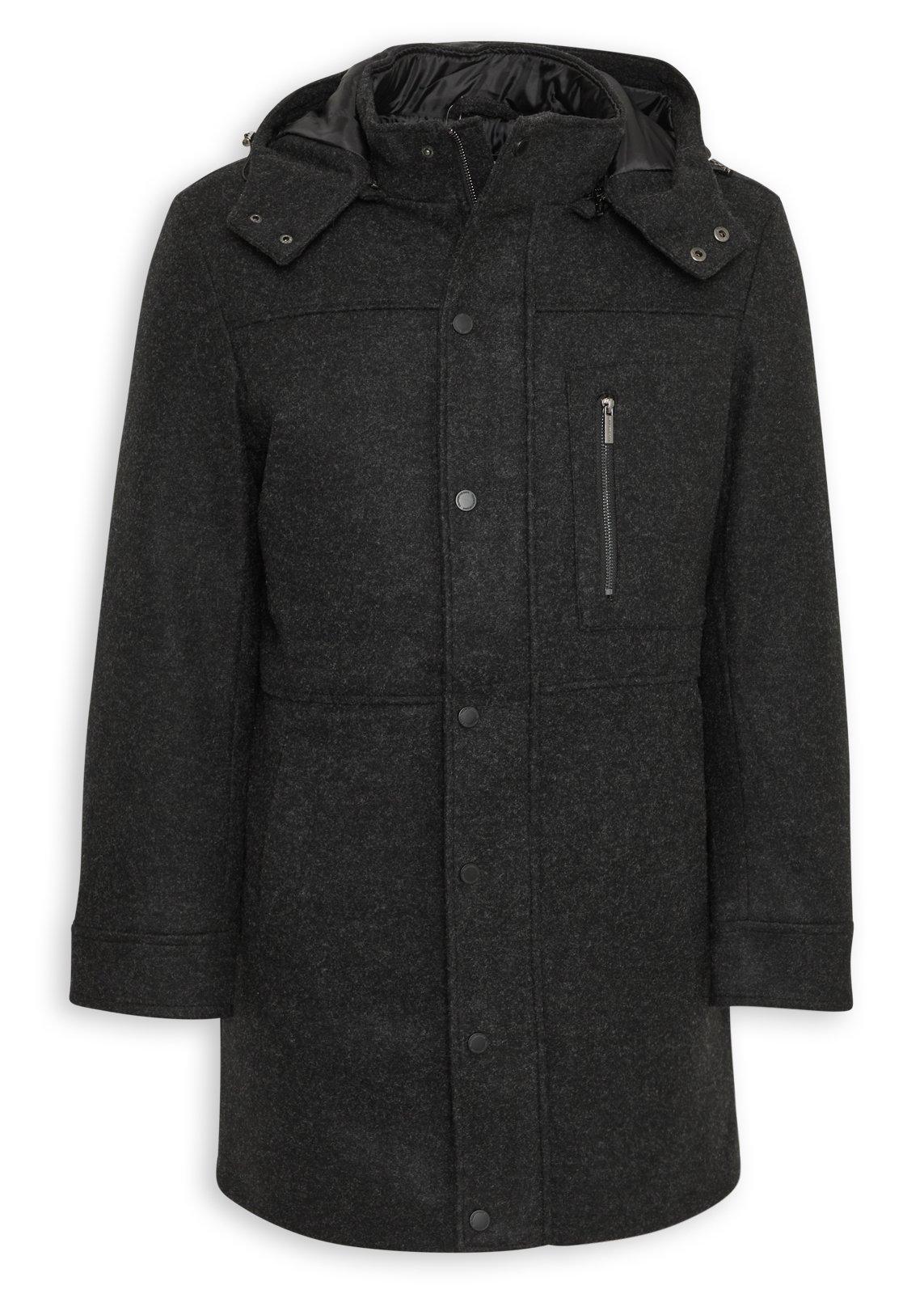 ジャケット・アウター order Loose raglan sleeve coat CHARCOAL Charcoal Grey Melton Coat (3241451) | Truworths Man
