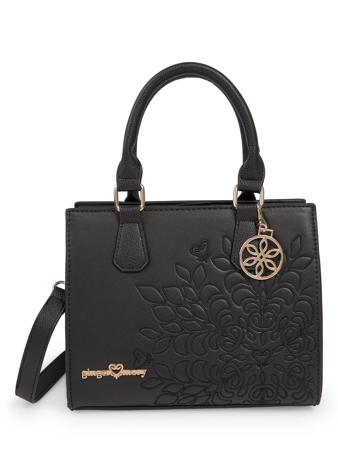Black Embroidered Shopper Bag (3241475) | Ginger Mary