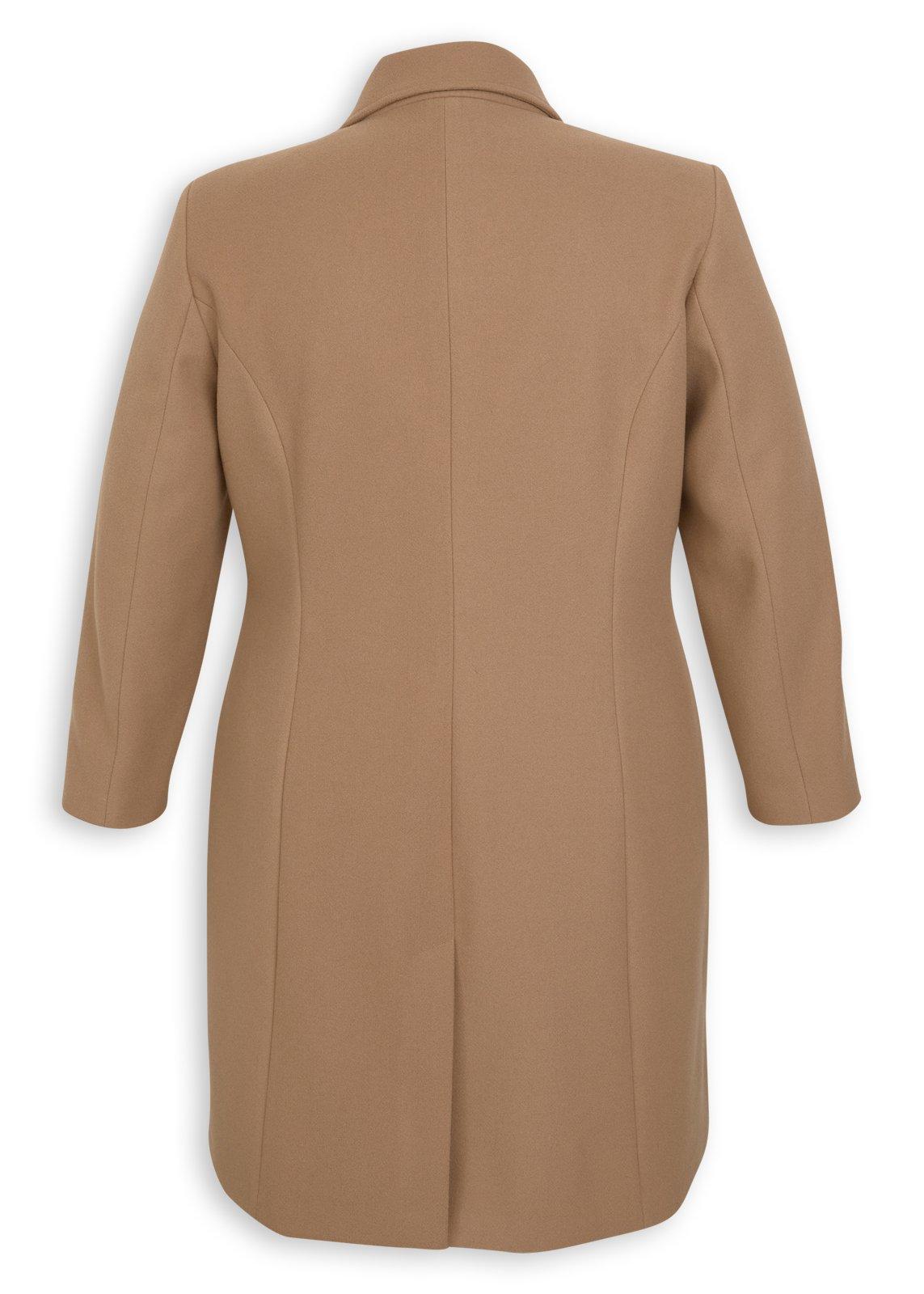 Camel Melton Plus Size Coat (3241607) | Zeta