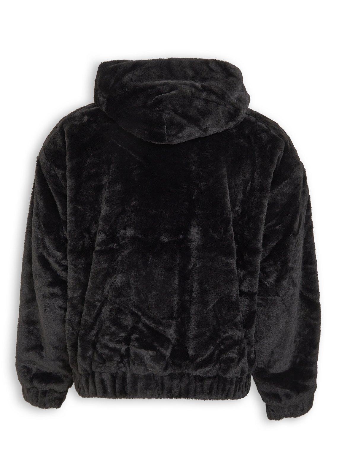 Black Faux Fur Zip-through Jacket (3241679) | Fuel