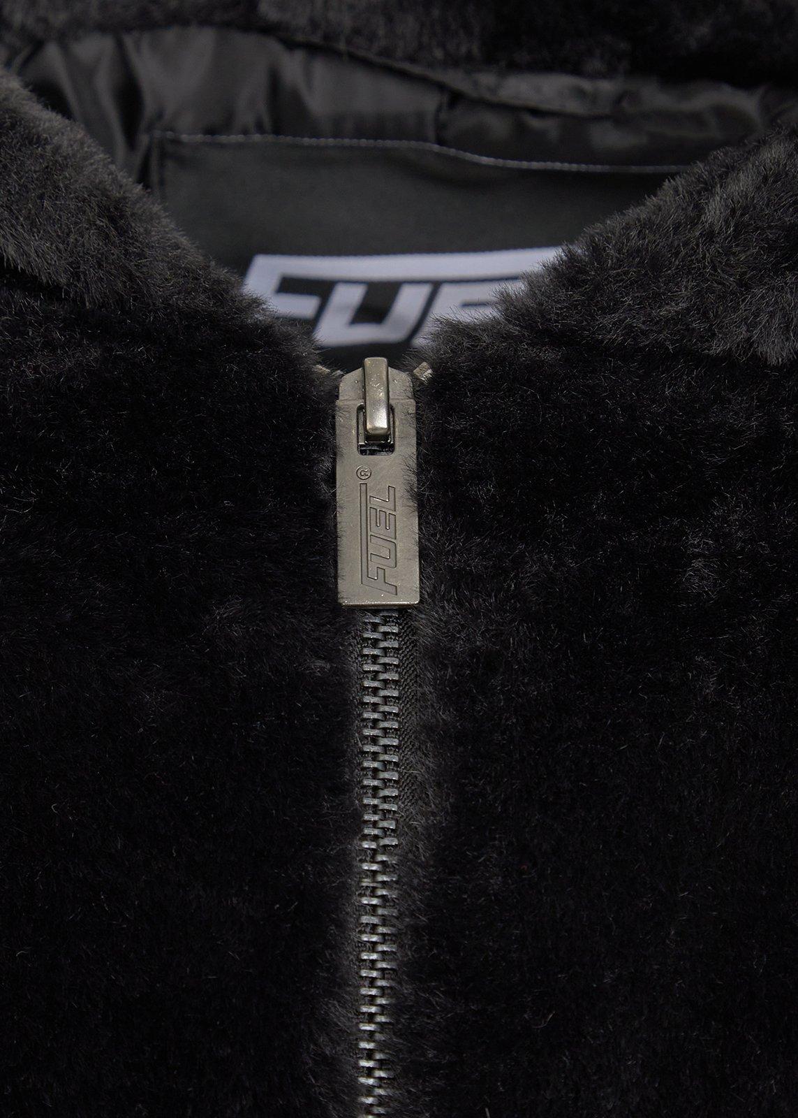 Black Faux Fur Zip-through Jacket (3241679) | Fuel