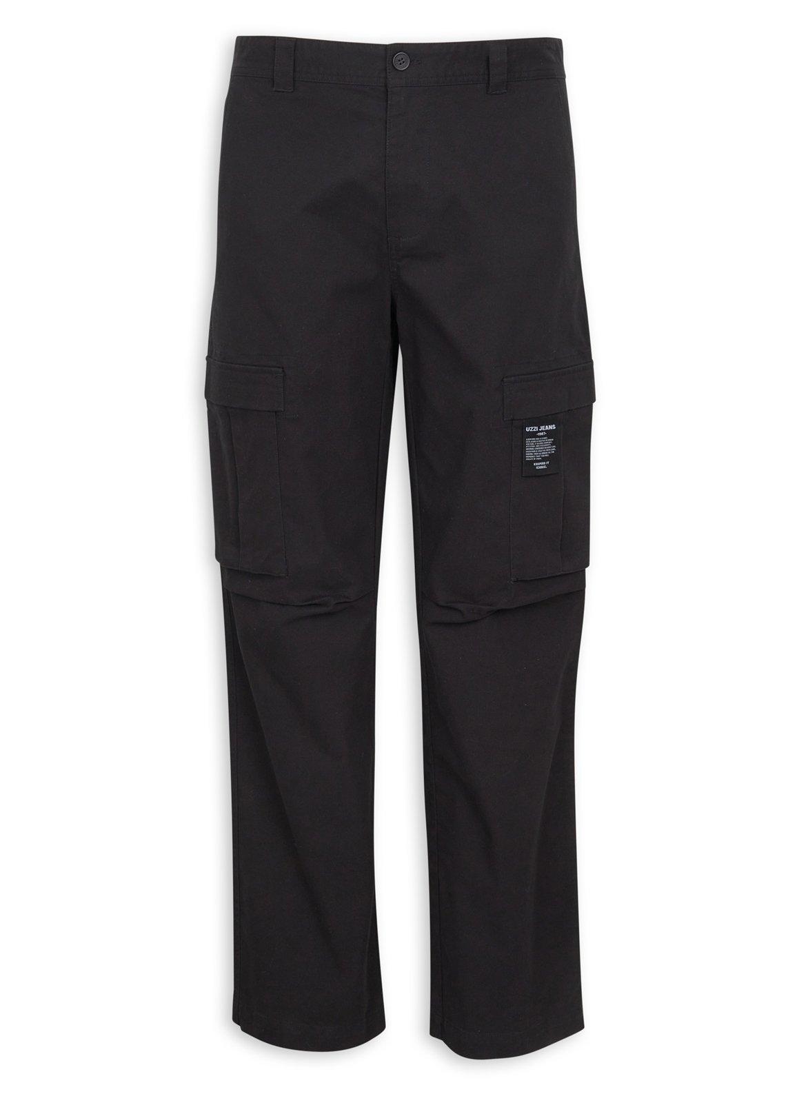 Black Relaxed Cargo Trousers (3241684) | UZZI