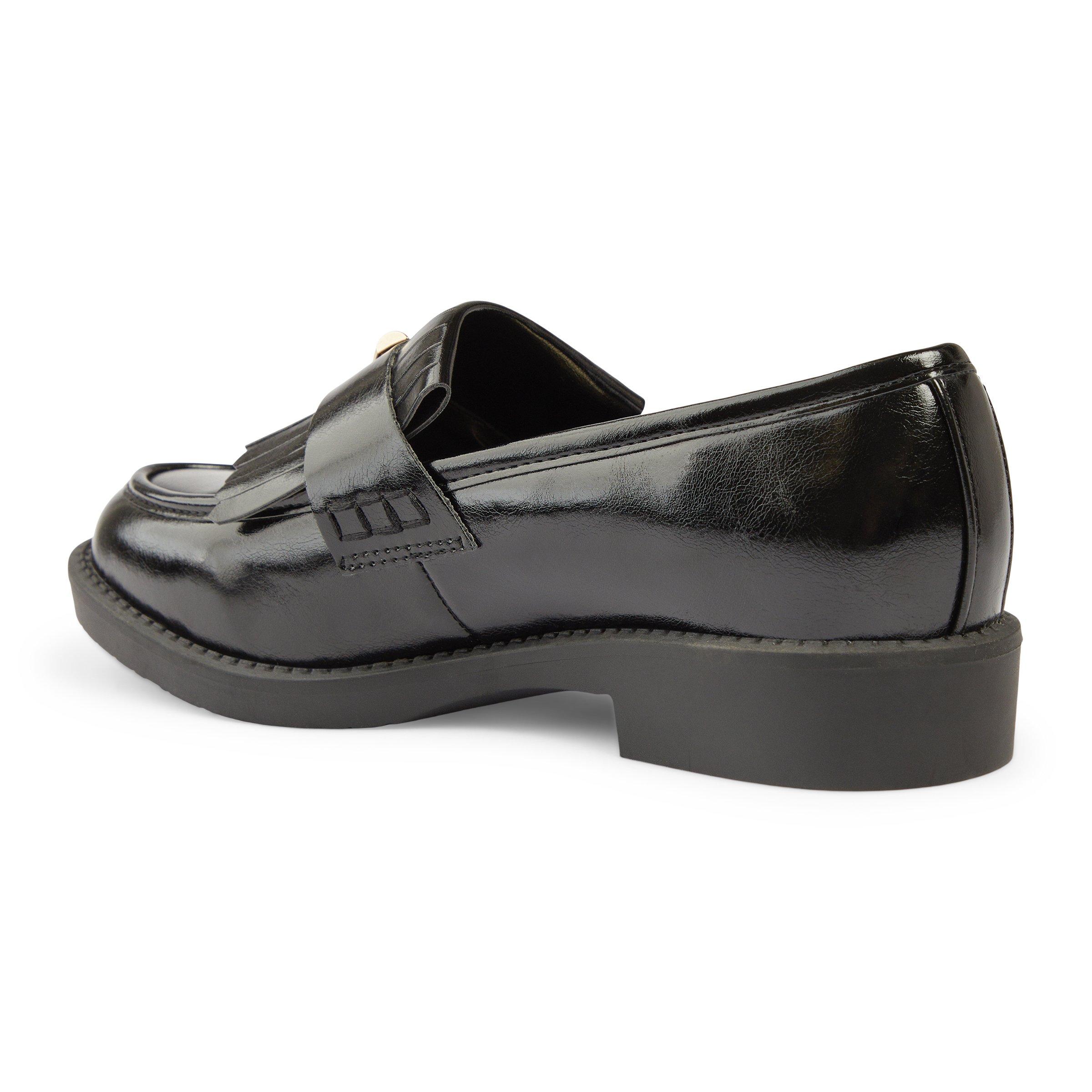 Black Fringe Loafers with Gold Buckle (3242001) | Inwear