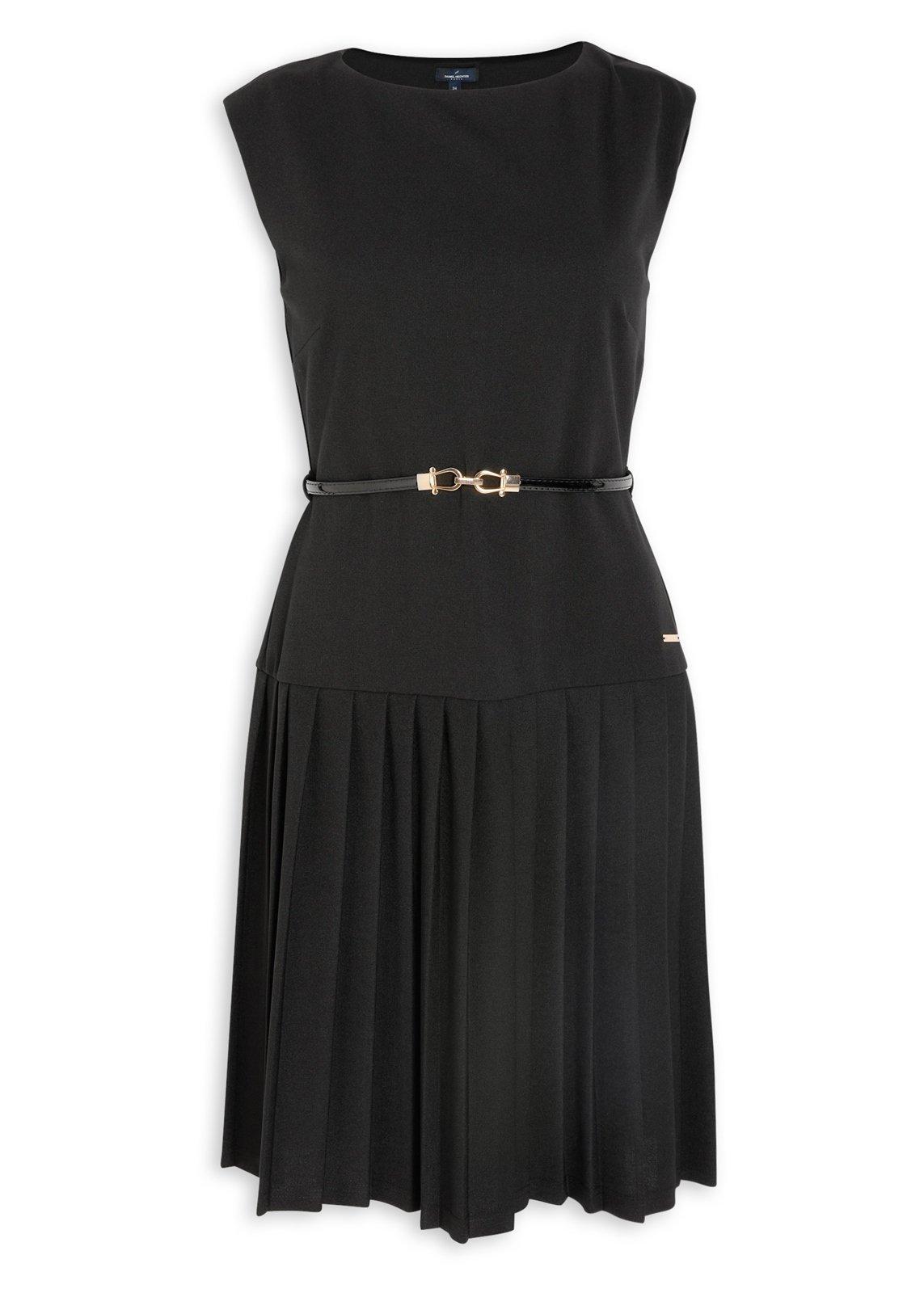 Black Belted Scuba Dress (3242266)