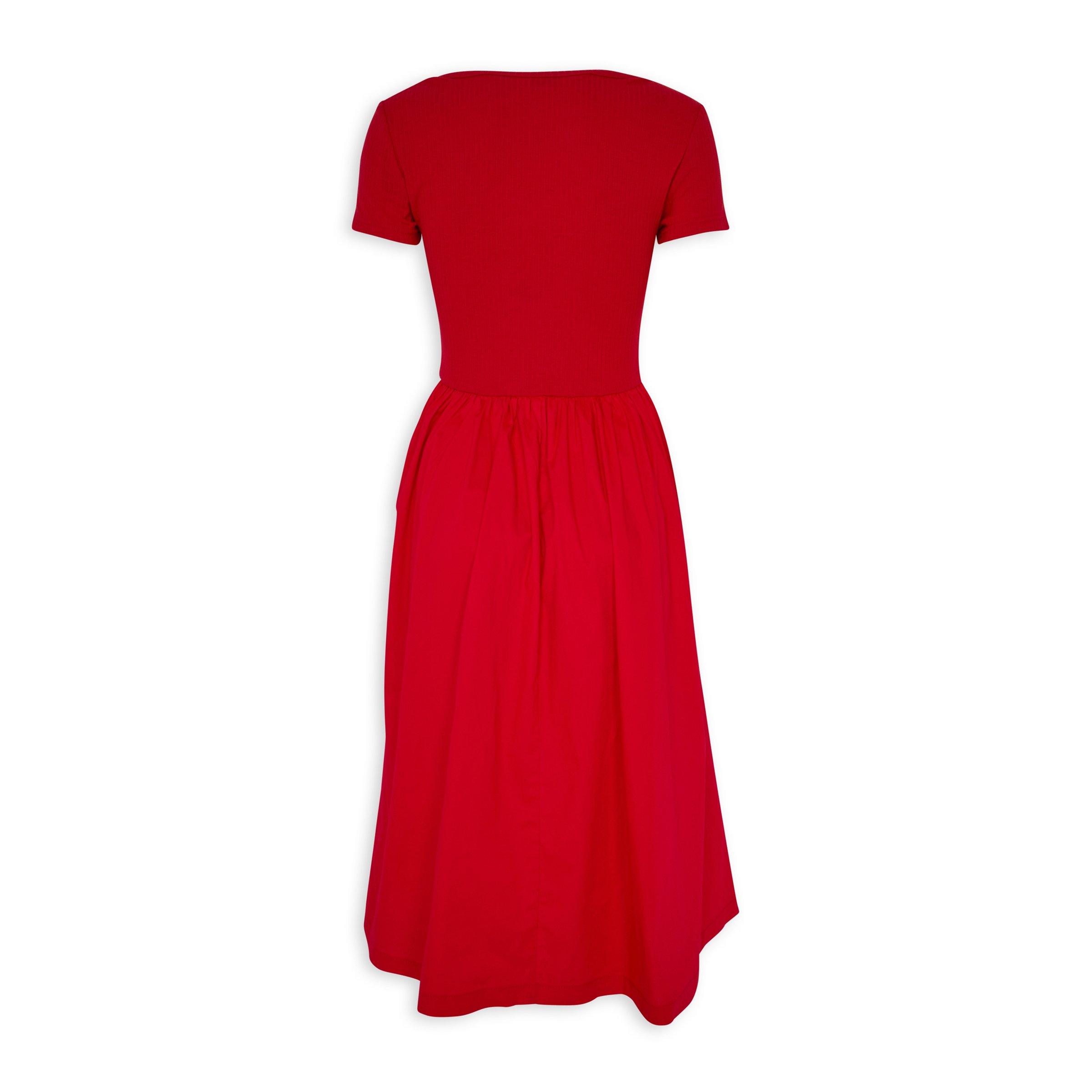 strapless open back dress Francis Knit Combo Midi Dress XL / Lipstick Red main image 1