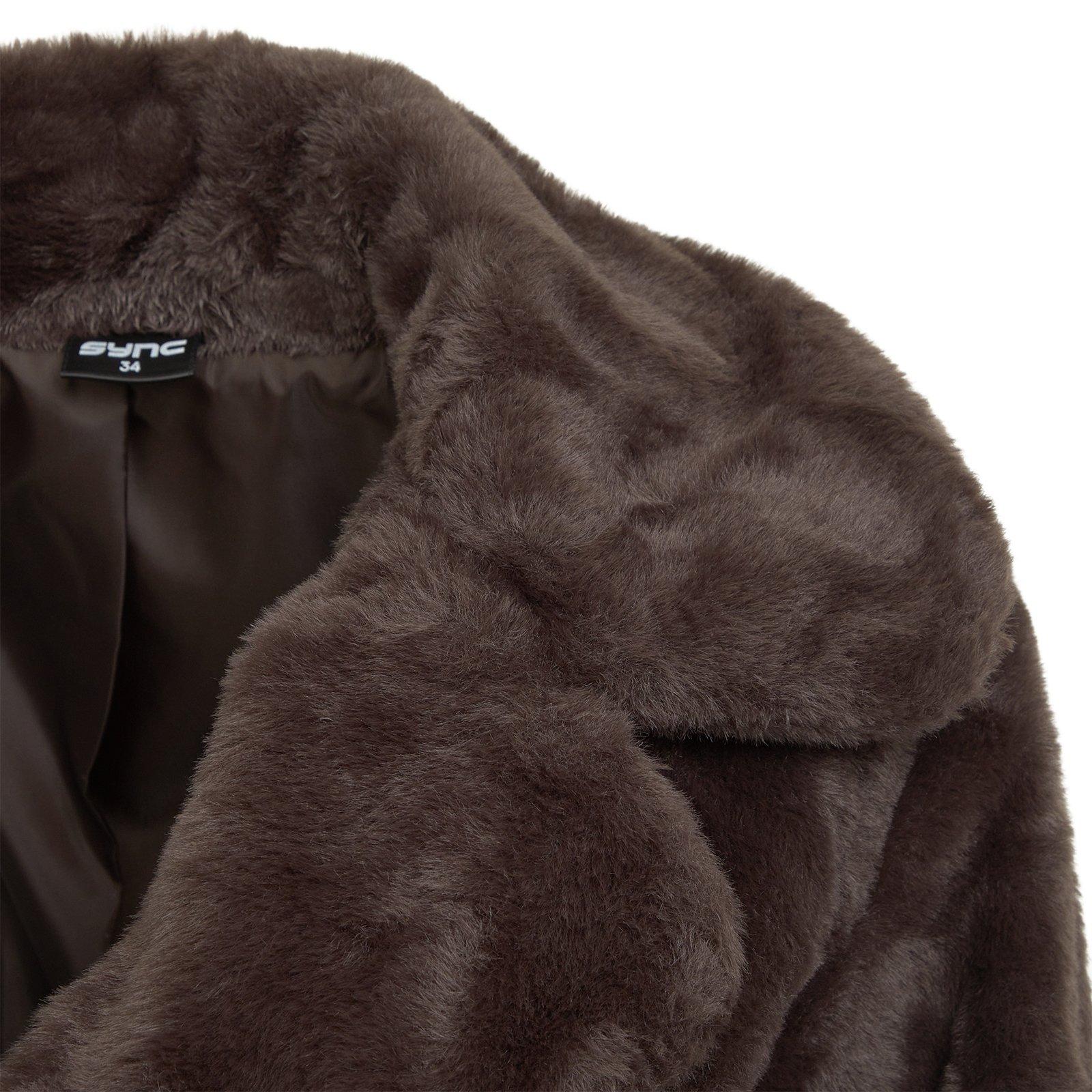 Chocolate Lux Faux Fur Jacket (3242274) | Identity X Sync