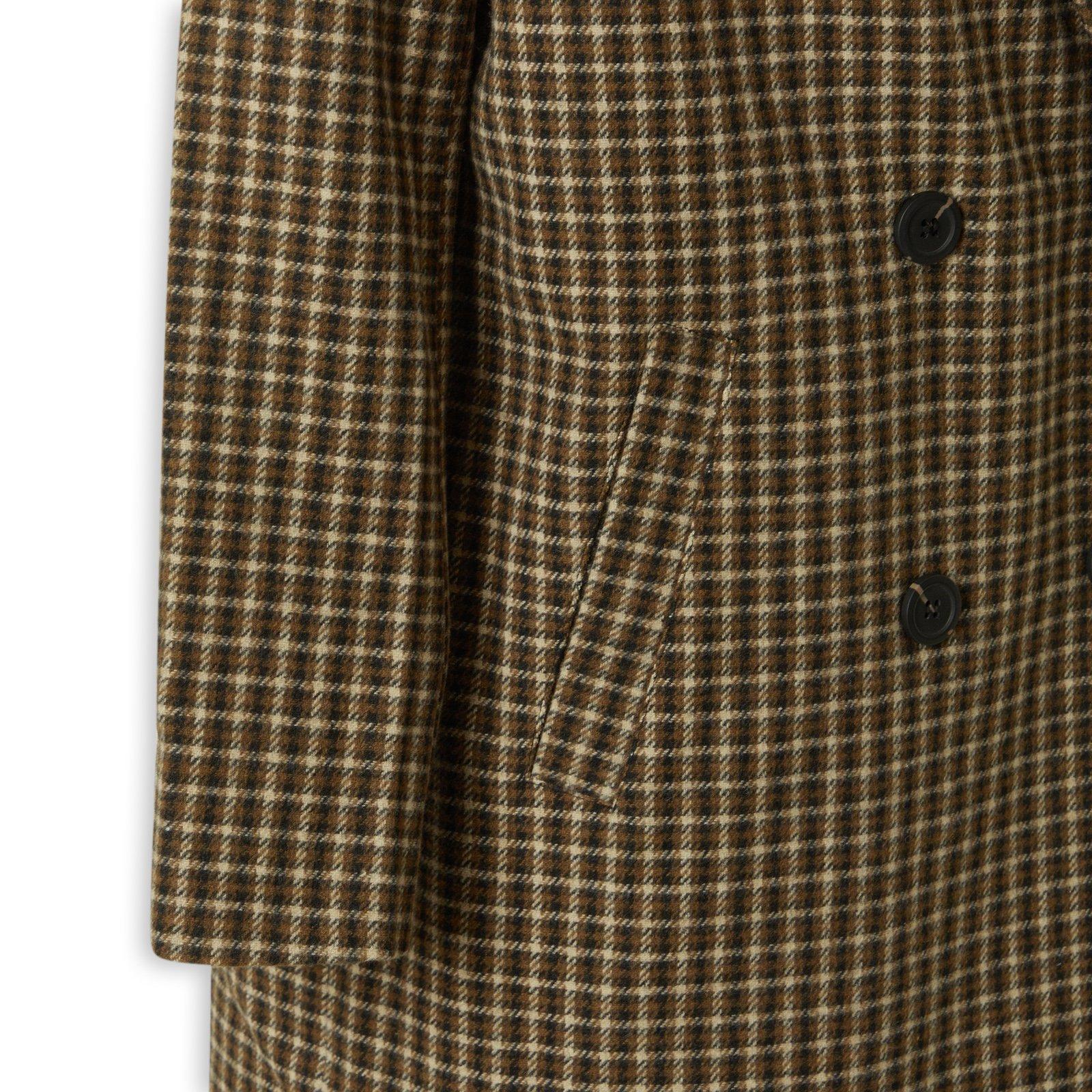 Brown Check Melton Coat (3242325) | Identity