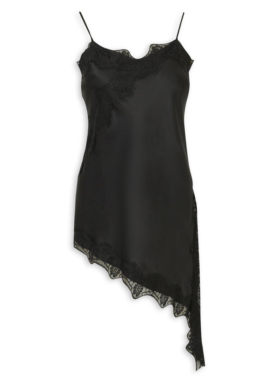 Black Lace Trim Assymmetric Cami Top (3242369) | Truworths