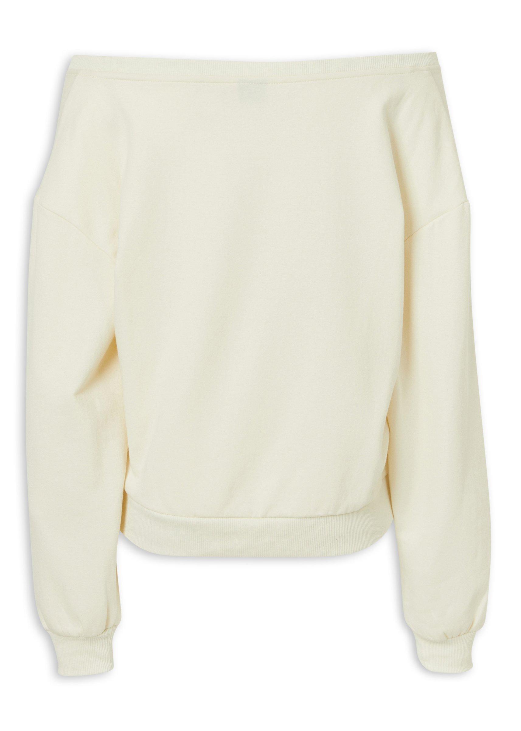 White Off-The-Shoulder Sweatshirt (3242593) | Inwear