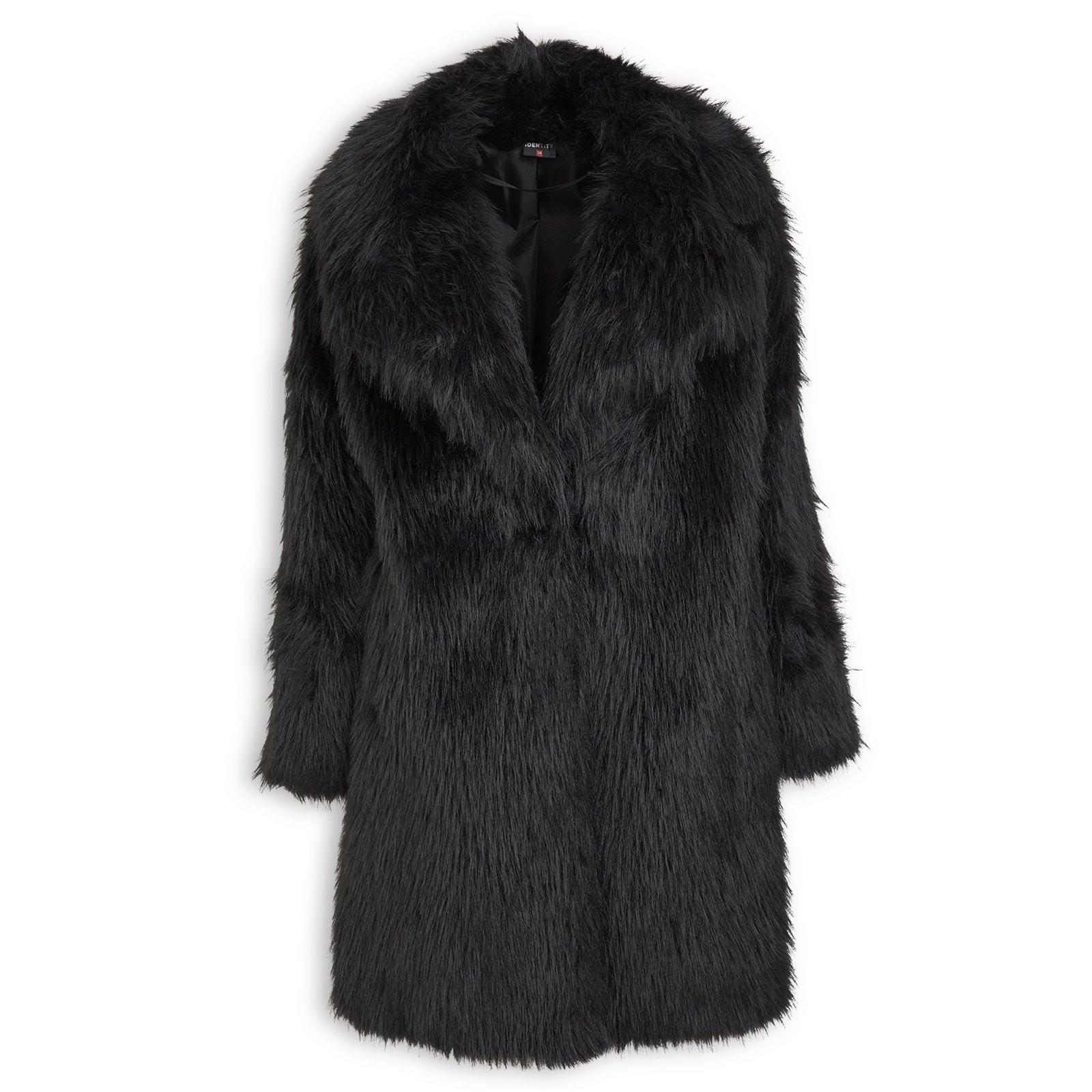 Treat Ürself Muse fur flare coat（black） Black Luxe Fur Coat (3242747) | Identity