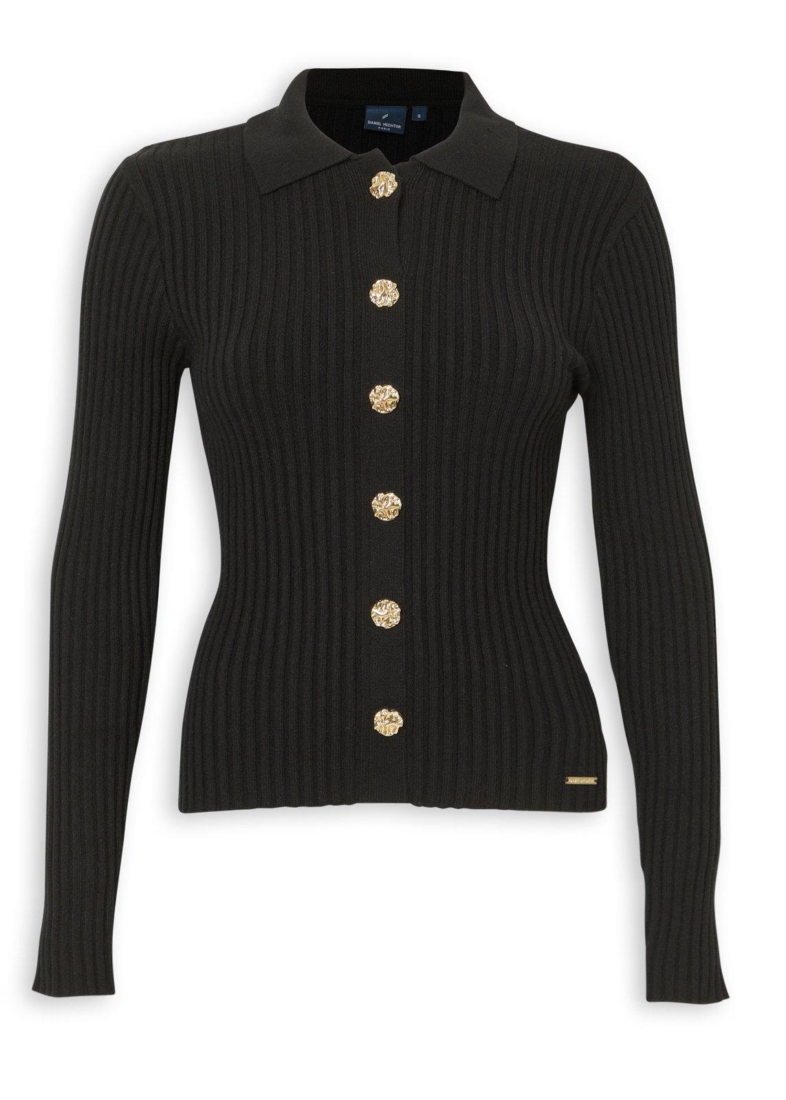 ユウキ13 Black Collared Skinny Jersey (3243107) | Daniel Hechter