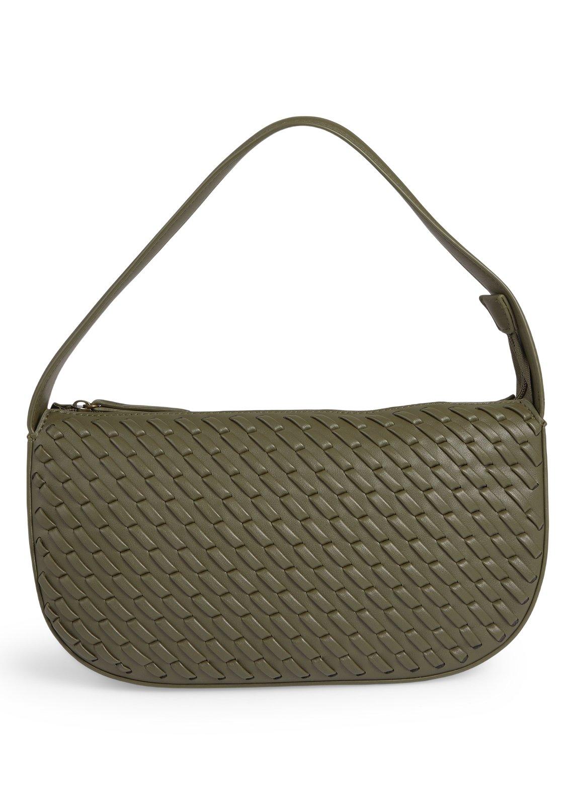 Olive Green Woven Shoulder Bag (3243215) | Ginger Mary