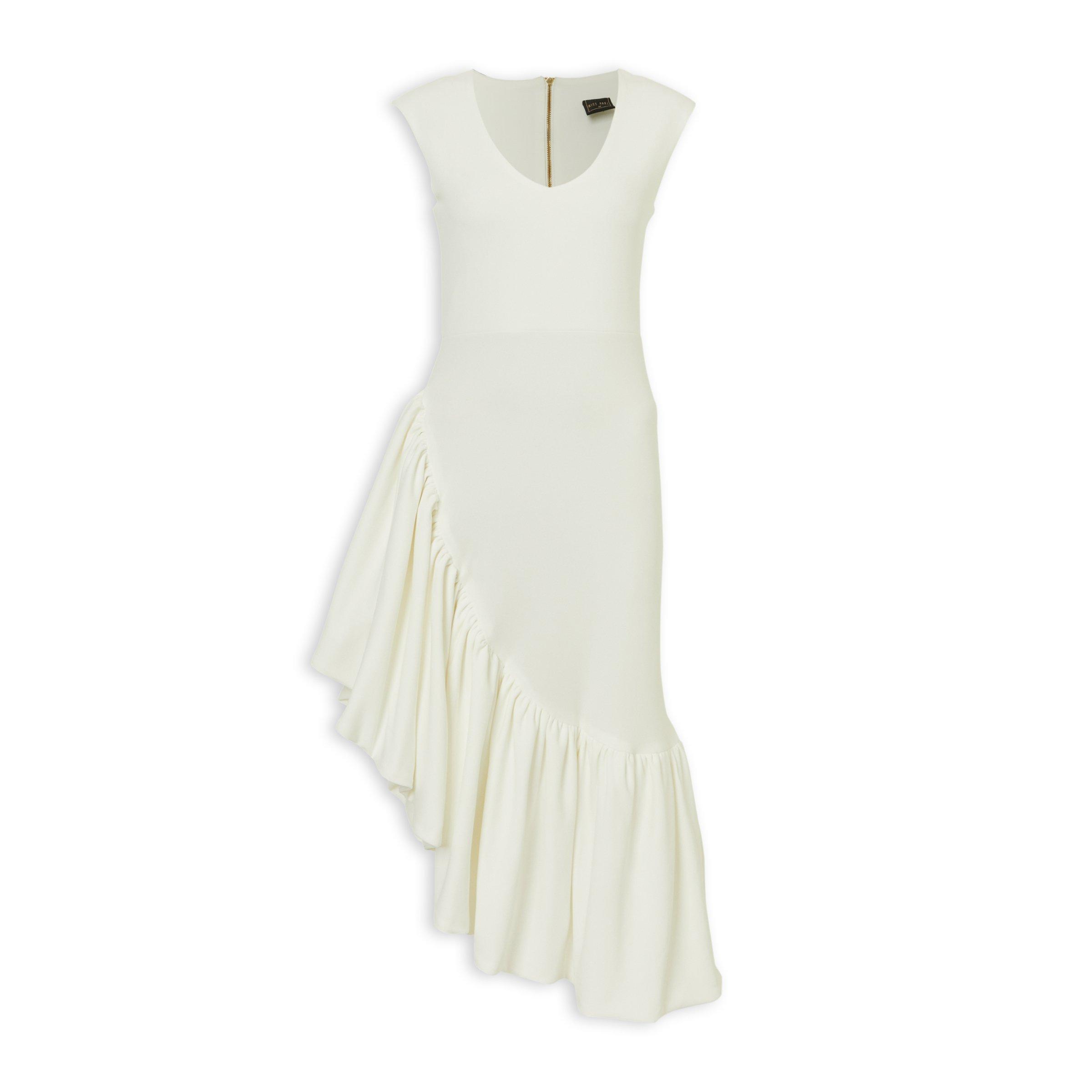princess polly baby blue dress Buy White Asymmetrical Schiffli Dress with Ruffle Details  LELA By Varija