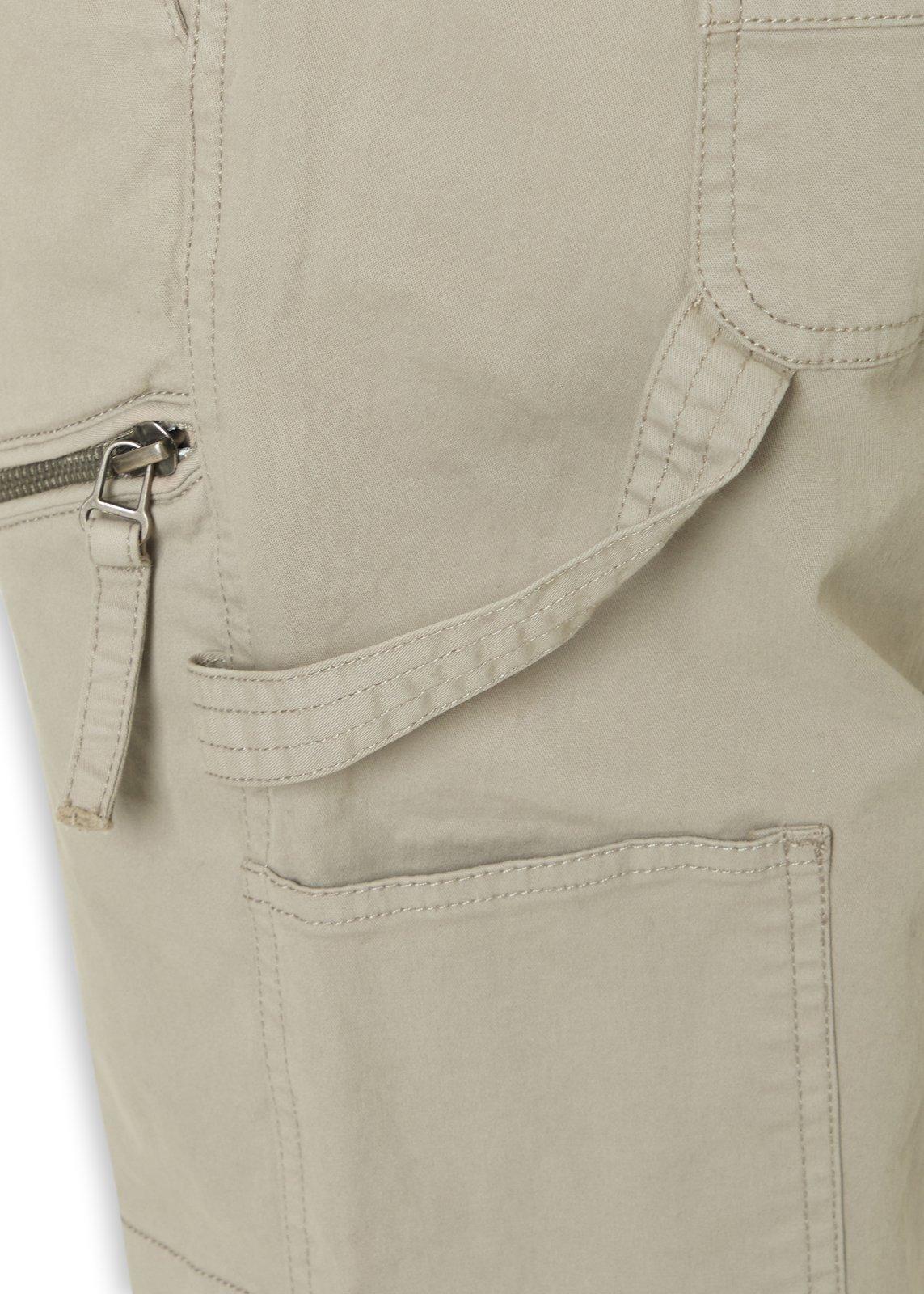 Taupe Cotton Utility Pants (3243435) | UZZI