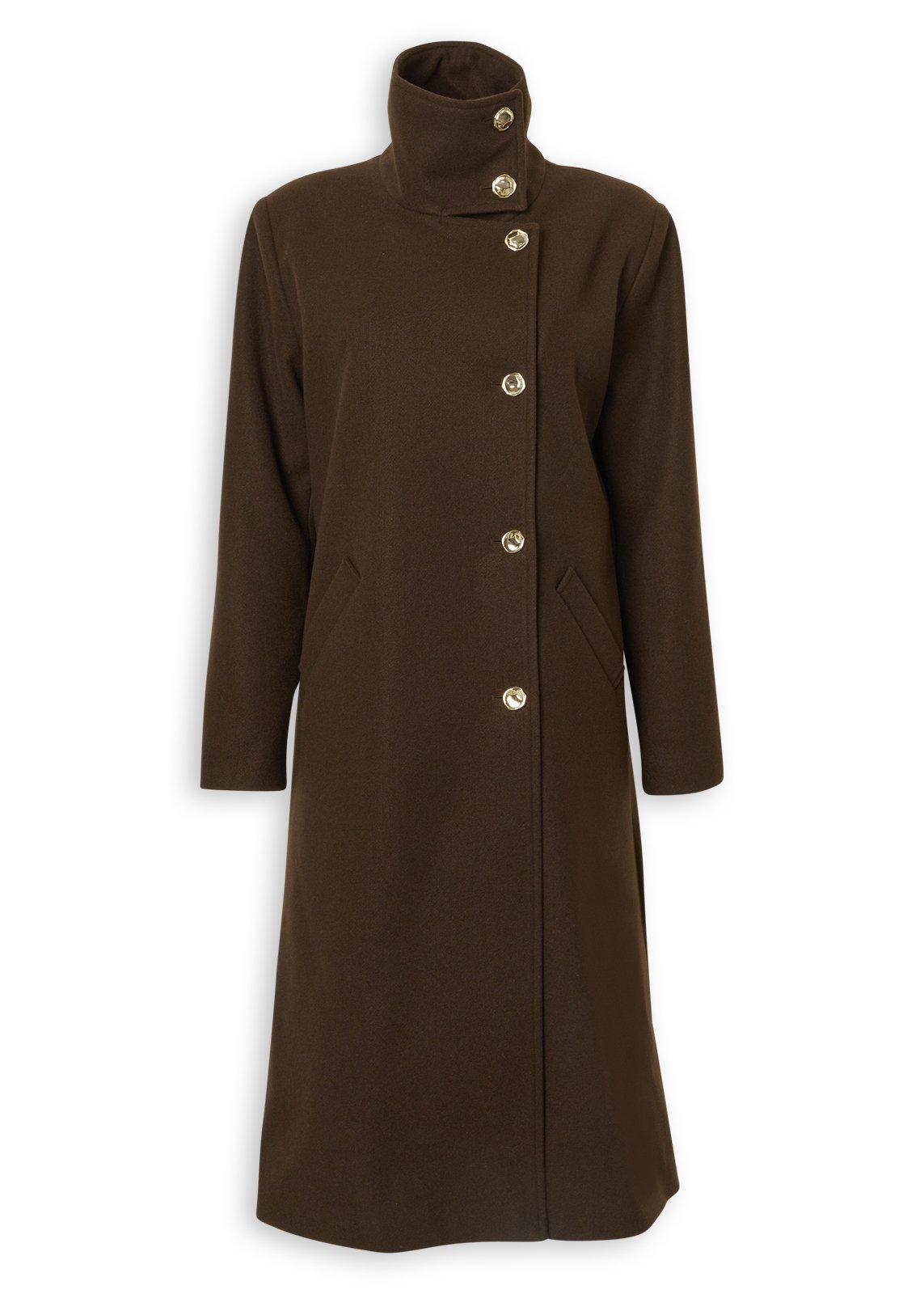 Brown Funnel Melton Coat (3243474) | Inwear