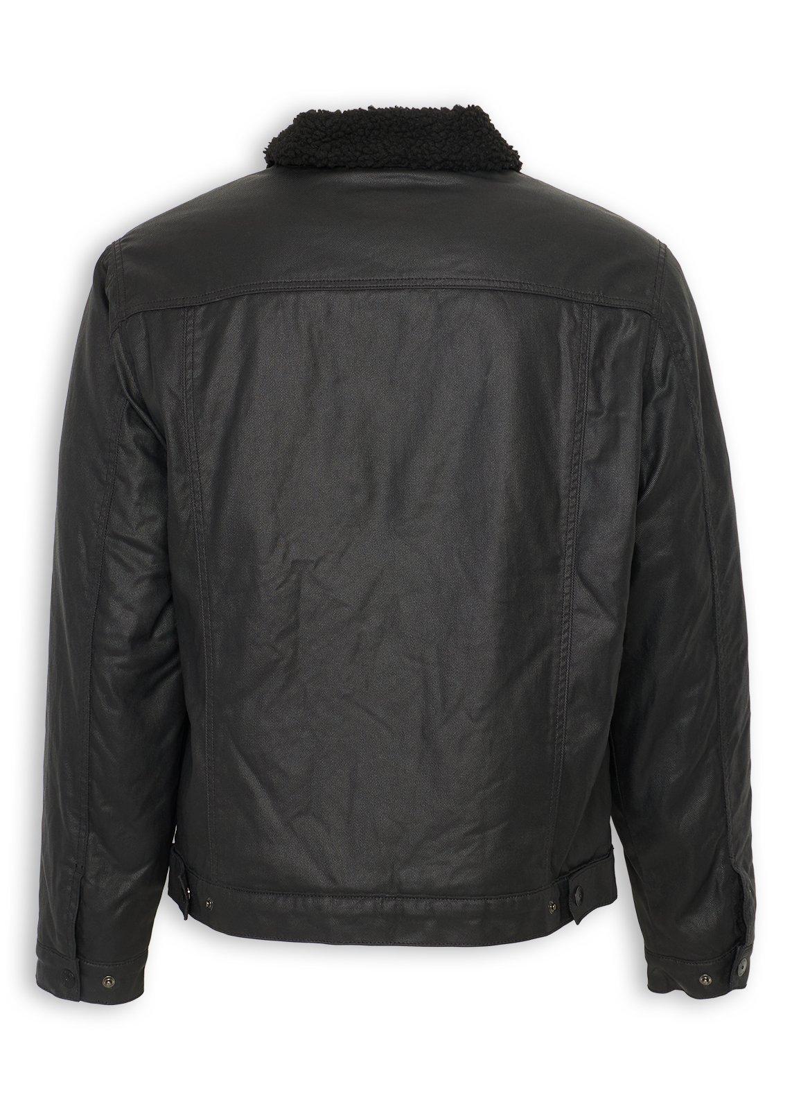 Black Coated Trucker Jacket (3243565) | UZZI