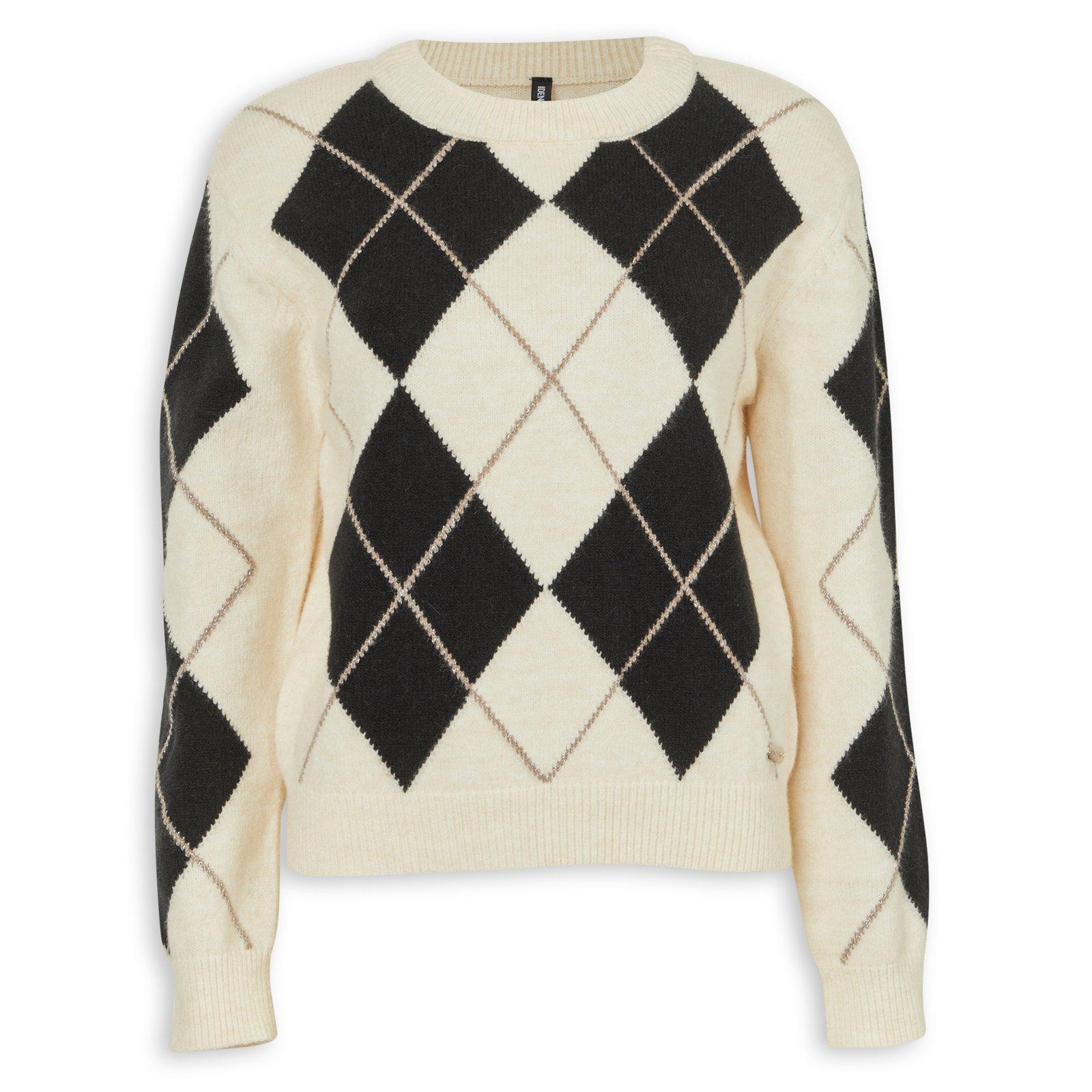 Beige Argyle Jumper Top (3243571) | Identity