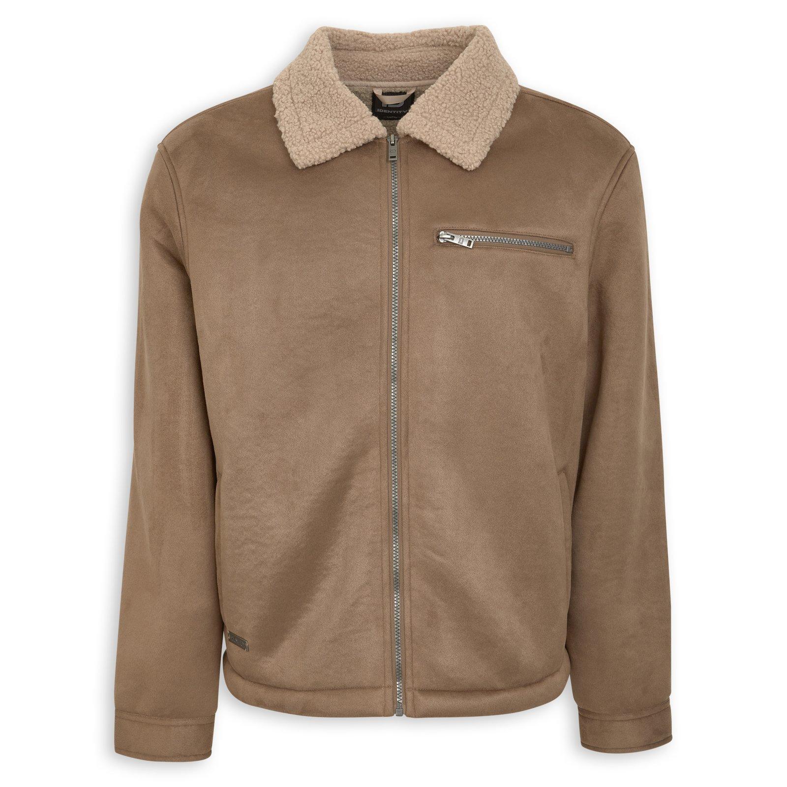 Taupe Bonded Sherpa Jacket (3243703) | Identity