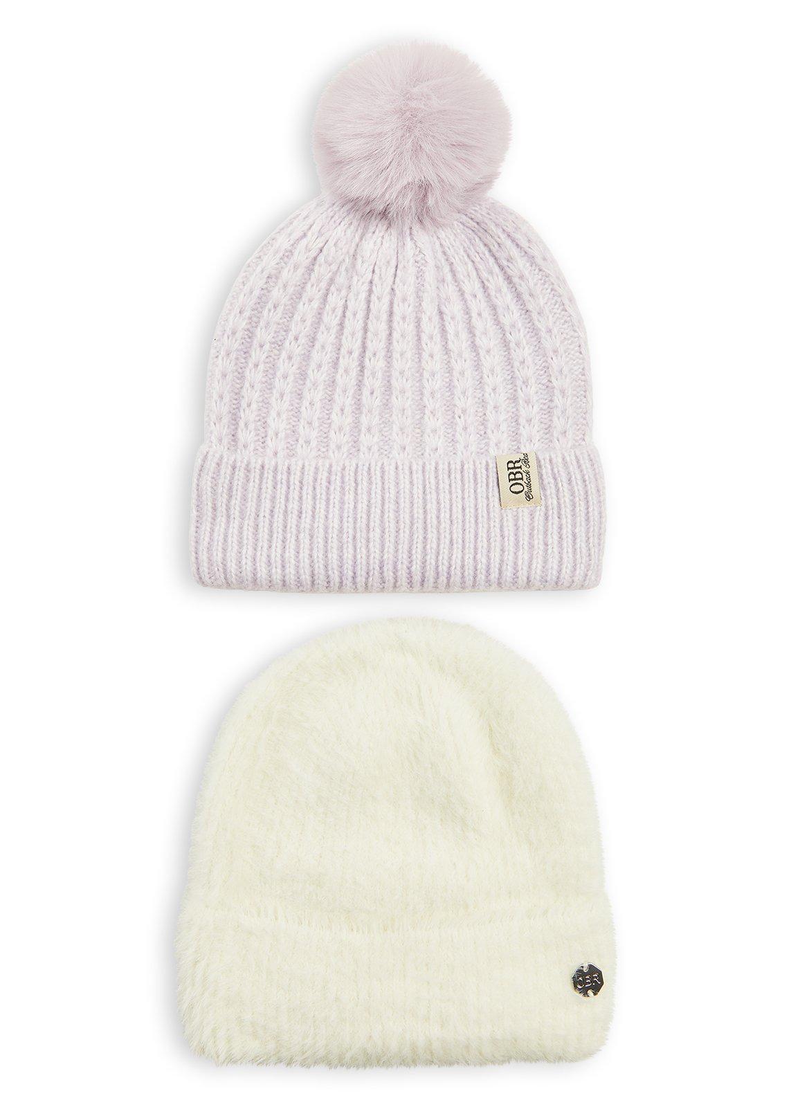 MUSE de Deuxieme Classe 【DESTIN】BEANIE 2-Pack Lilac & White Beanies (3243836) | OUTBACK RED
