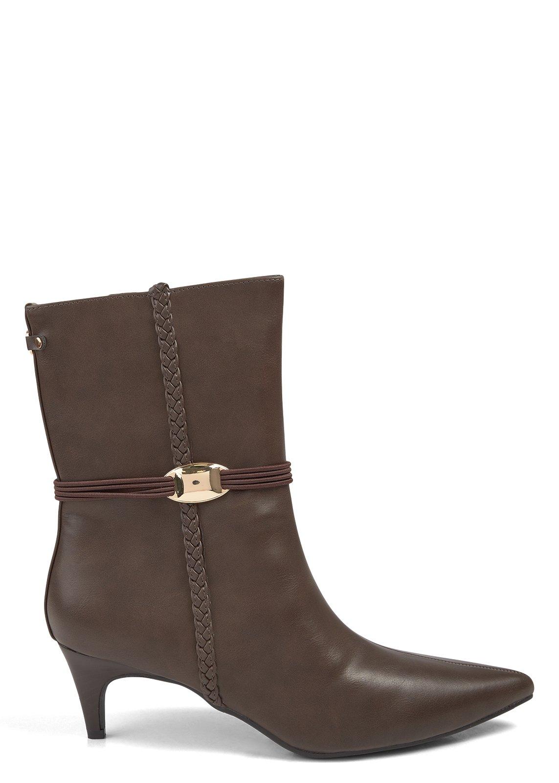 Brown Pointy Low Heel Ankle Boots (3243912) | Ginger Mary