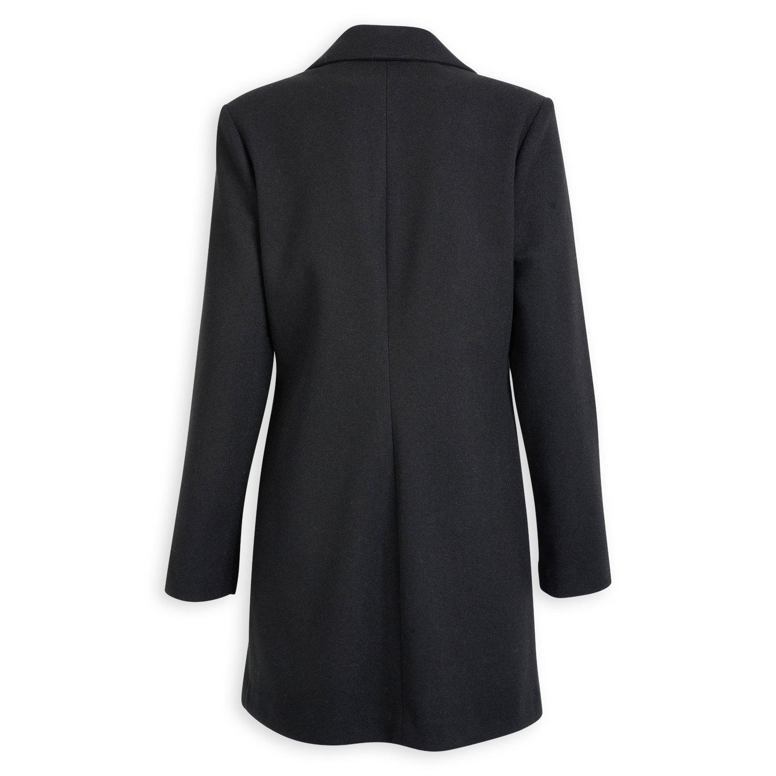 Black Melton Button Close Coat (3247263) | Identity