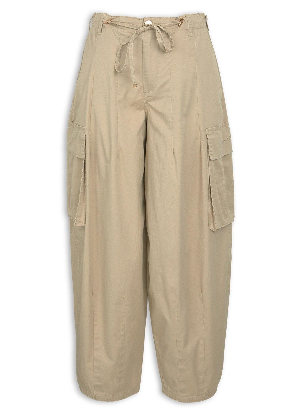 Beige Wide-Leg Cargo Pants (3247352) | Ginger Mary