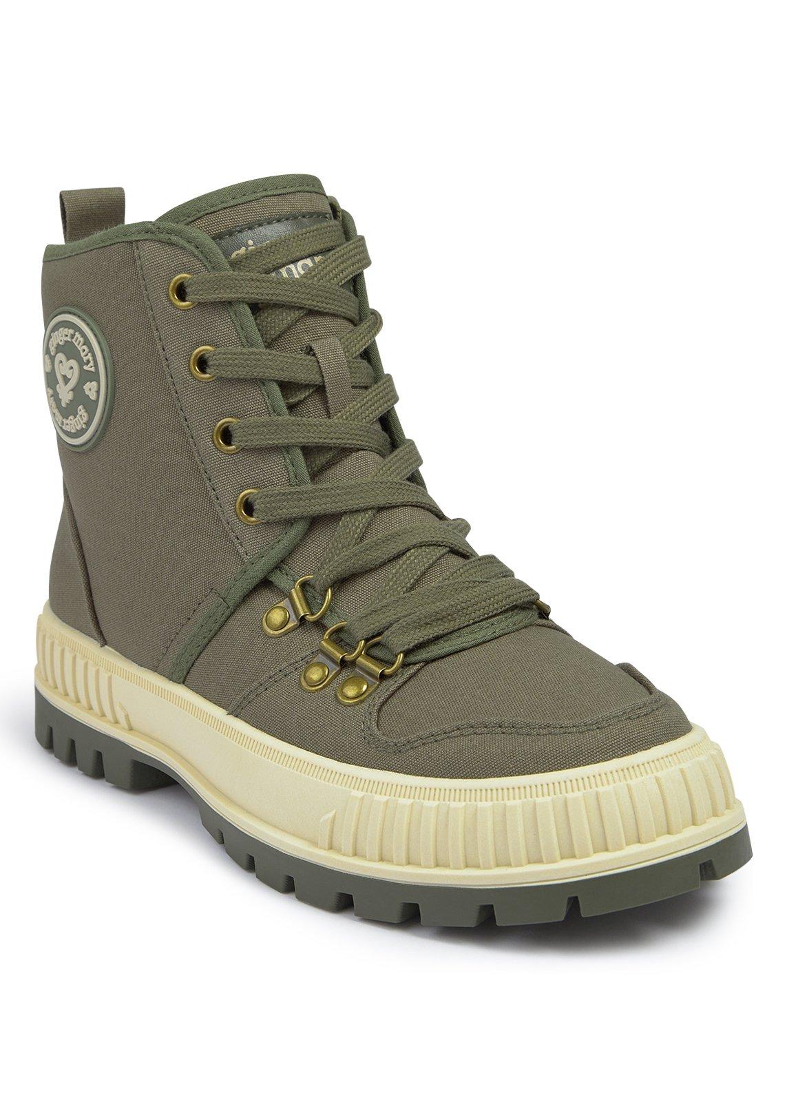 Green Canvas Utility Boots (3247365) | Ginger Mary
