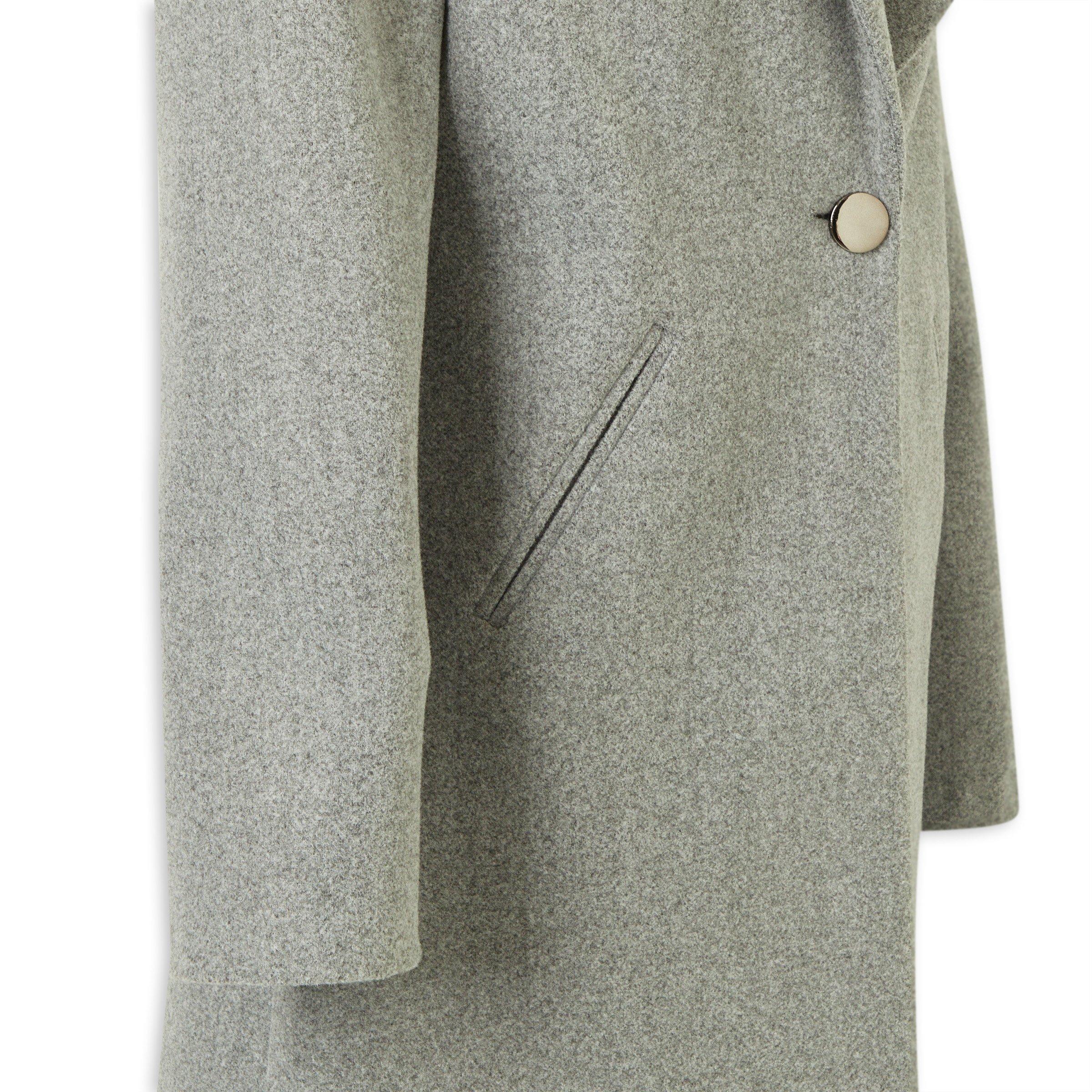 Grey Tailored Melton Coat (3247381) | Identity