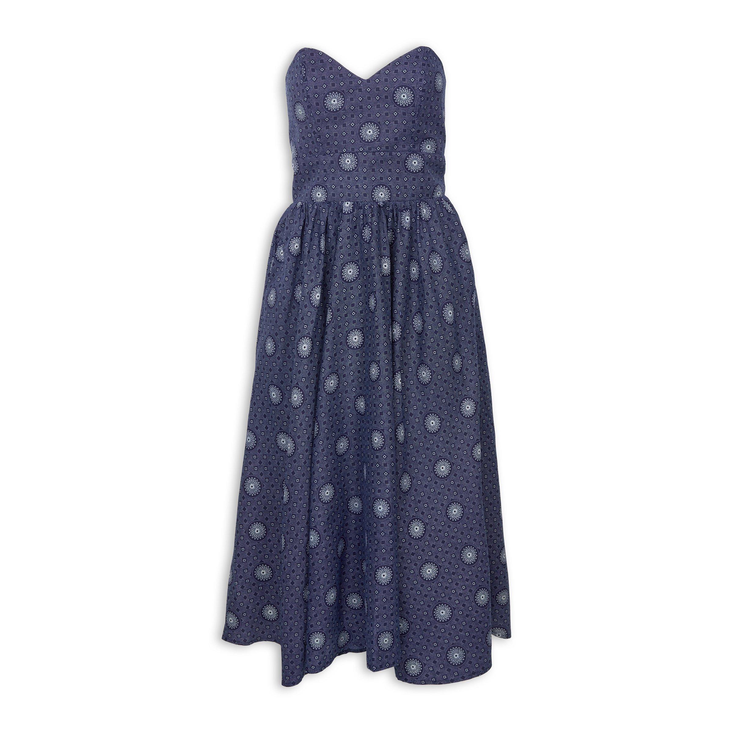 Blue Shweshwe Boobtube Dress (3247667) | Mercia