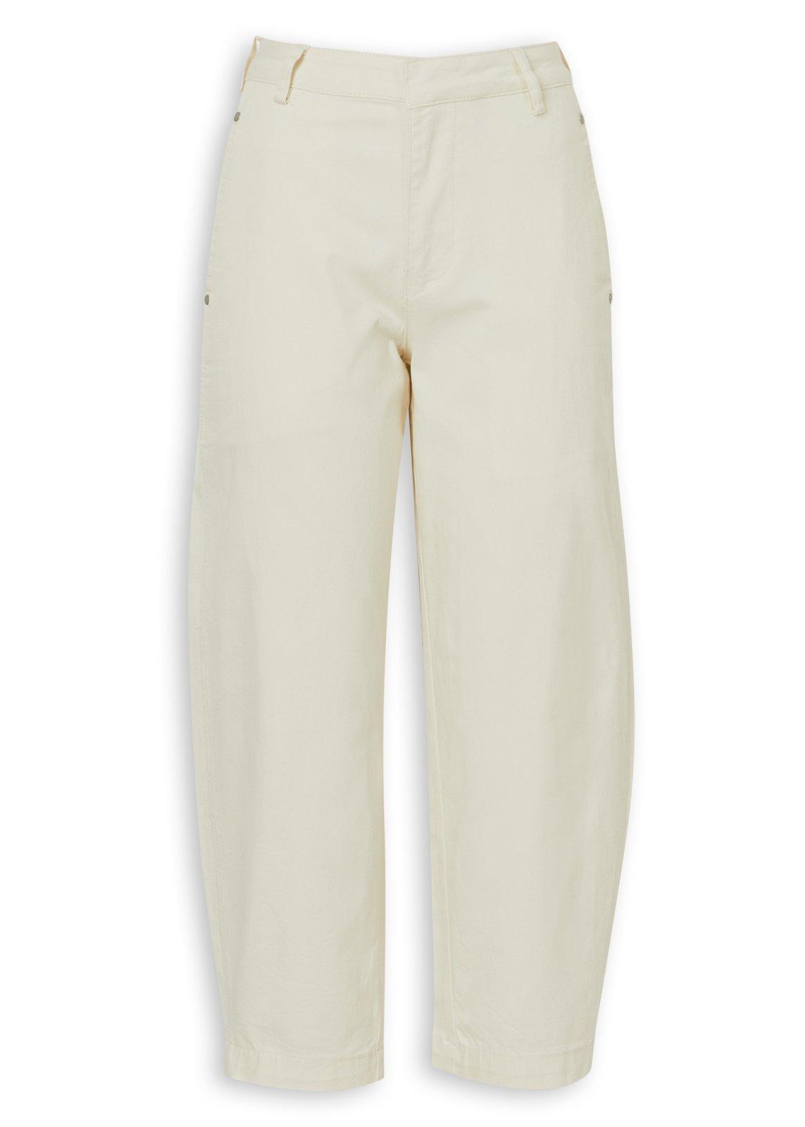 Cream Wide-Leg Tailored Cotton Pants (3247700) | Daniel Hechter